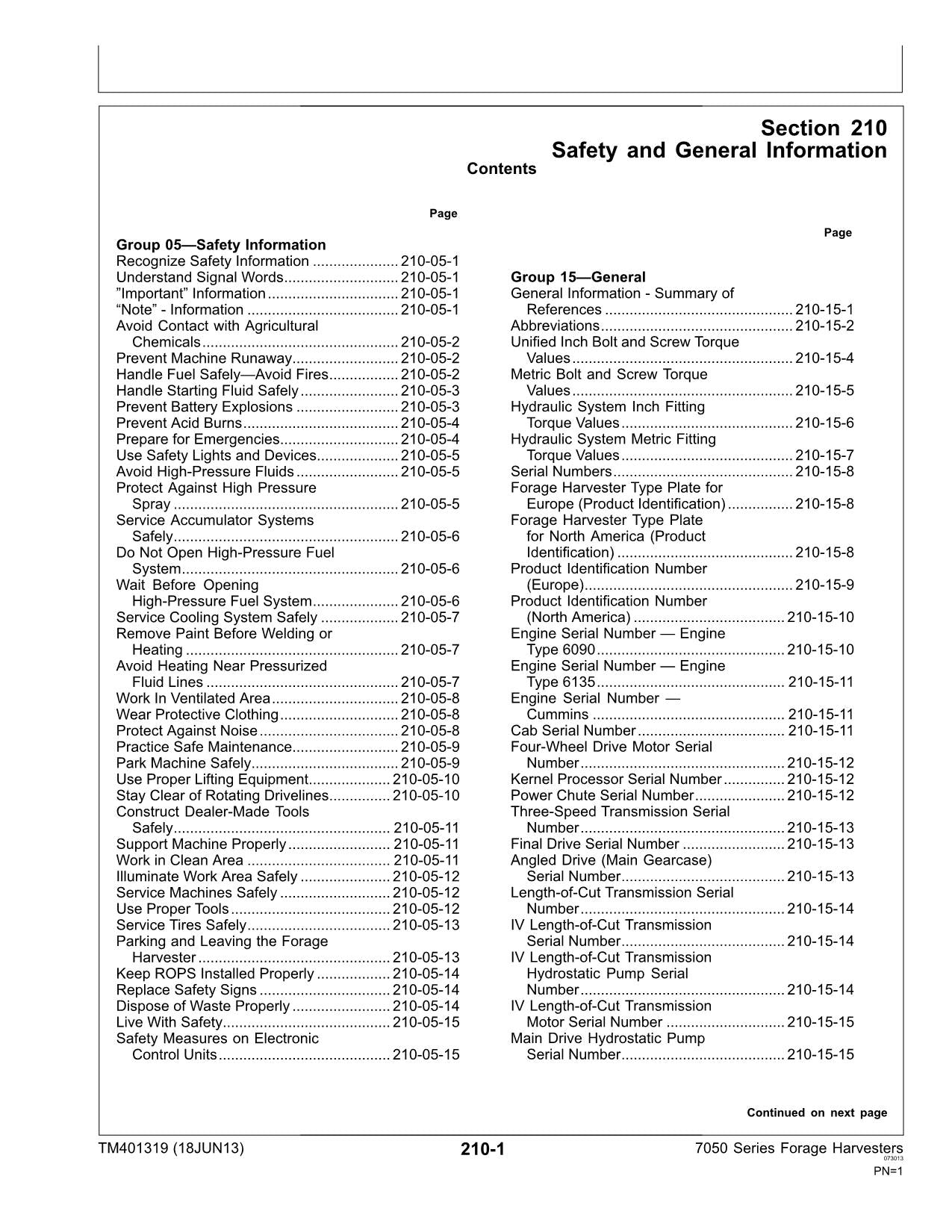 JOHN DEERE 7750 7850 7950 HARVESTER DIAGNOSTIC SERVICE MANUAL TM401319