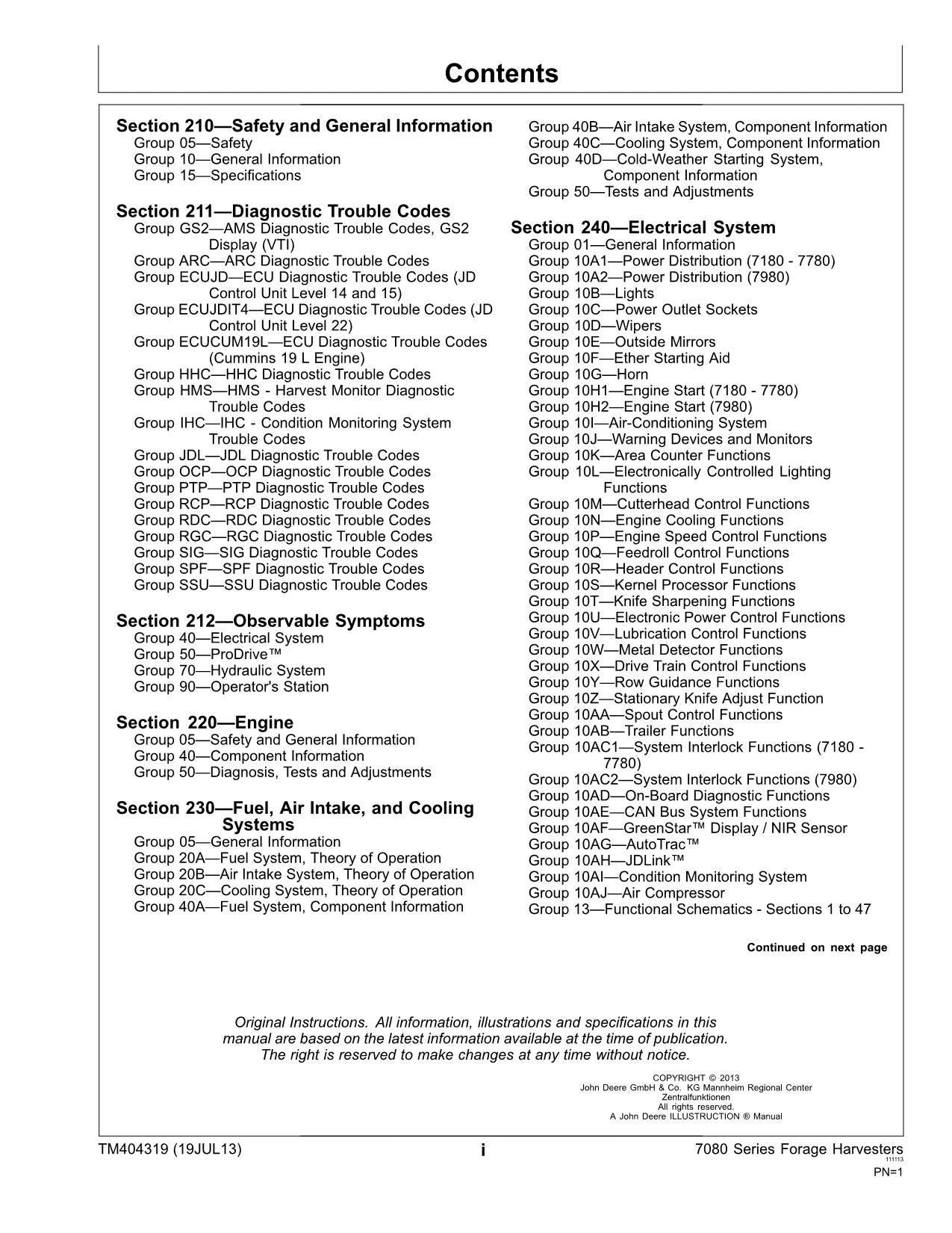 JOHN DEERE 7180 7280 7380 MÄHDRESCHER DIAGNOSE-SERVICEHANDBUCH