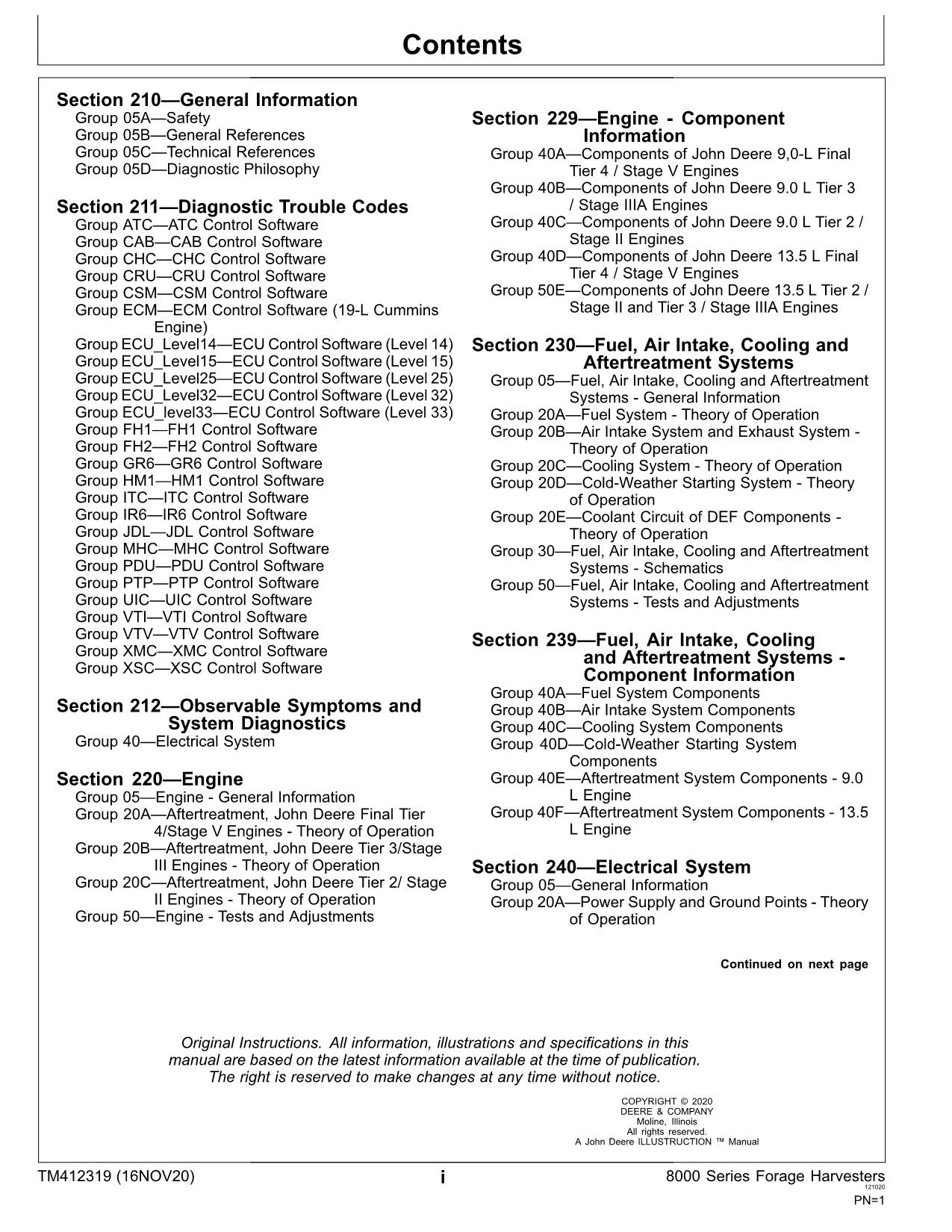 JOHN DEERE 8400 8500 8600 9600 HARVESTER DIAGNOSTIC SERVICE MANUAL