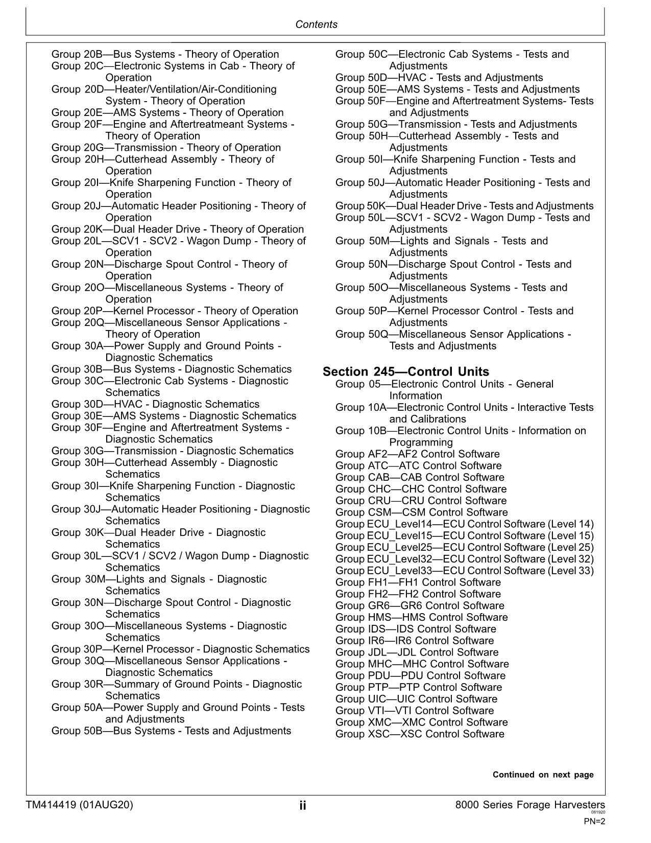 JOHN DEERE 8400 8500 8600 HARVESTER DIAGNOSTIC SERVICE MANUAL 621000-