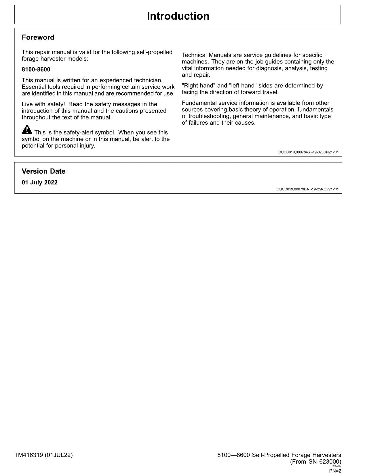 JOHN DEERE 8200 8300 8100 8600 8400 8500 HARVESTER REPAIR SERVICE MANUAL #3