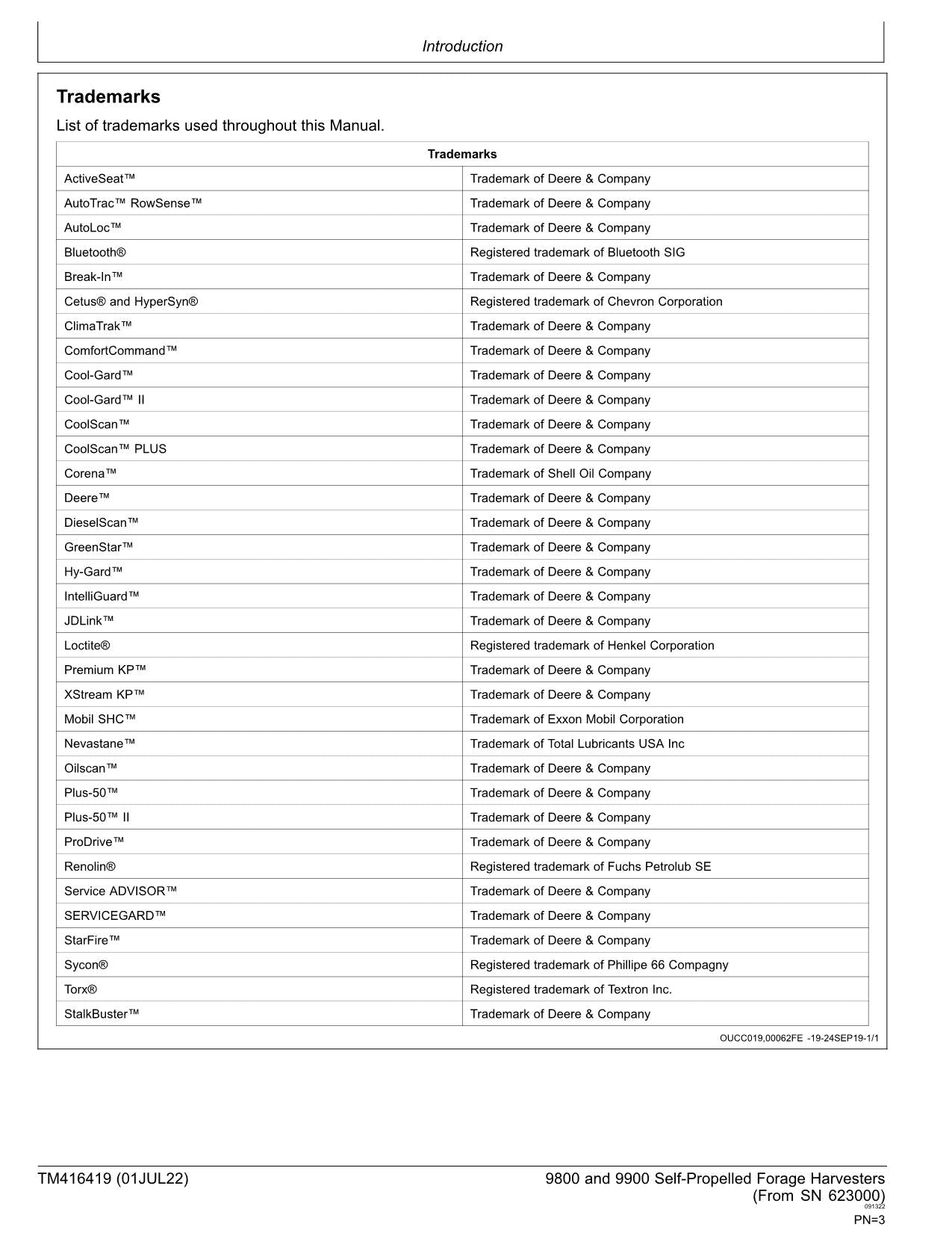 JOHN DEERE 9800 9900 HARVESTER REPAIR SERVICE MANUAL SER 623000-