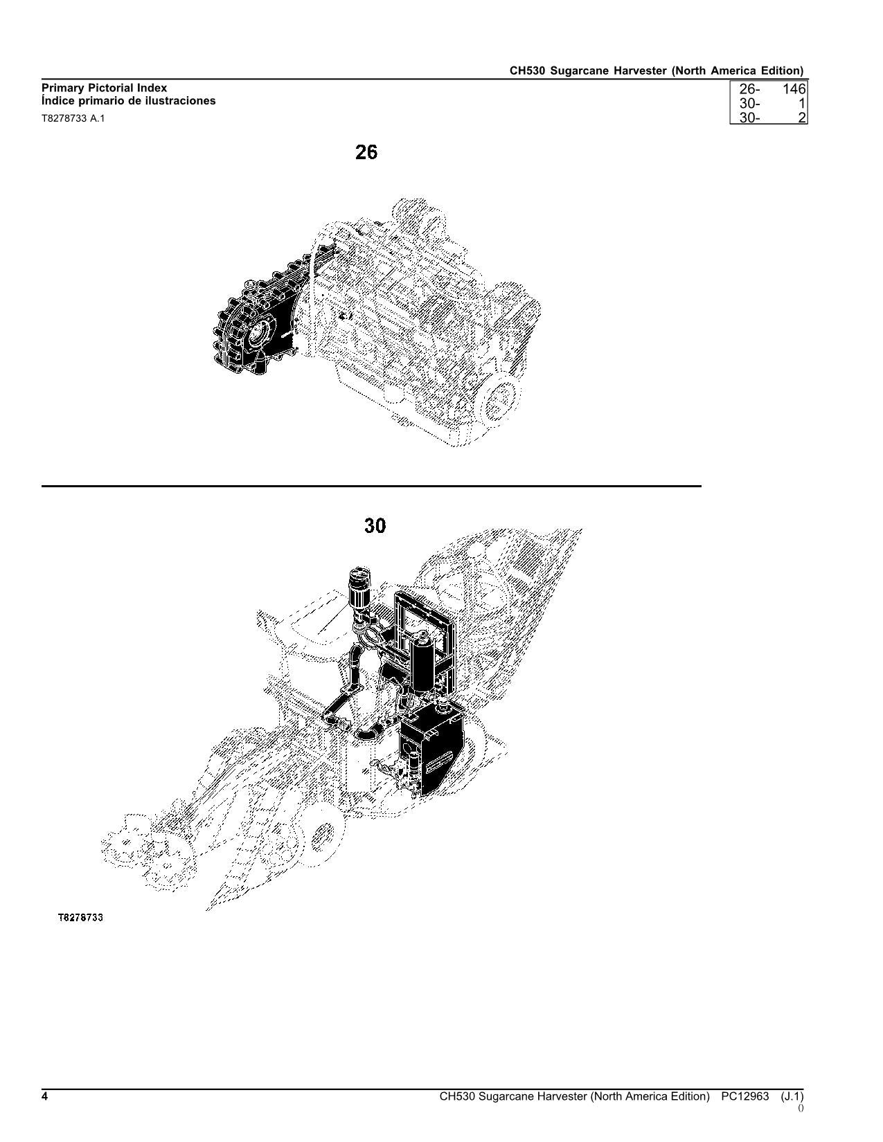 JOHN DEERE CH530 HARVESTER PARTS CATALOG MANUAL NORTH AMERICAN EDITION