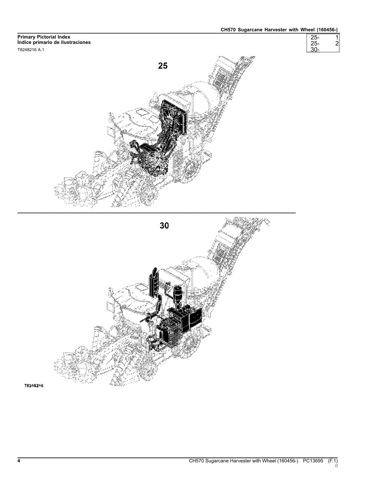 JOHN DEERE CH570 HARVESTER PARTS CATALOG MANUAL SER 160456-