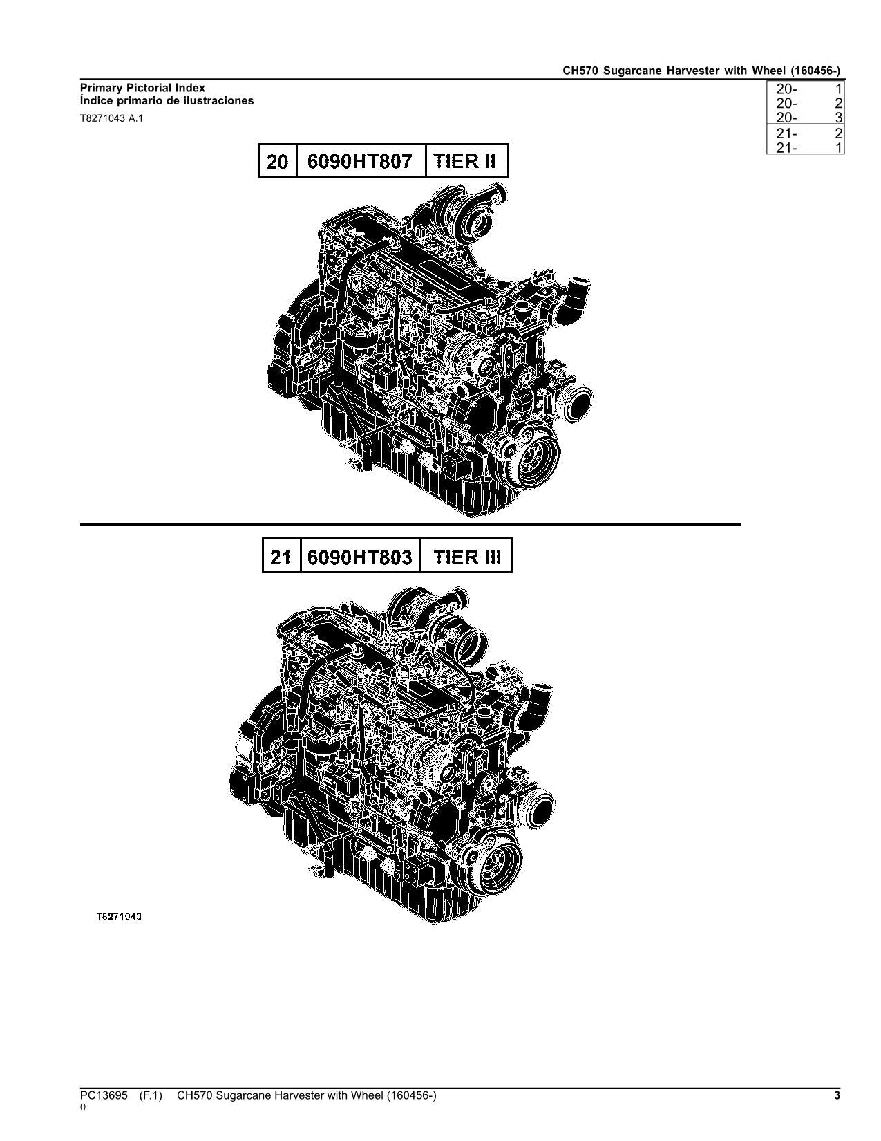 JOHN DEERE CH570 HARVESTER PARTS CATALOG MANUAL SER 160456-