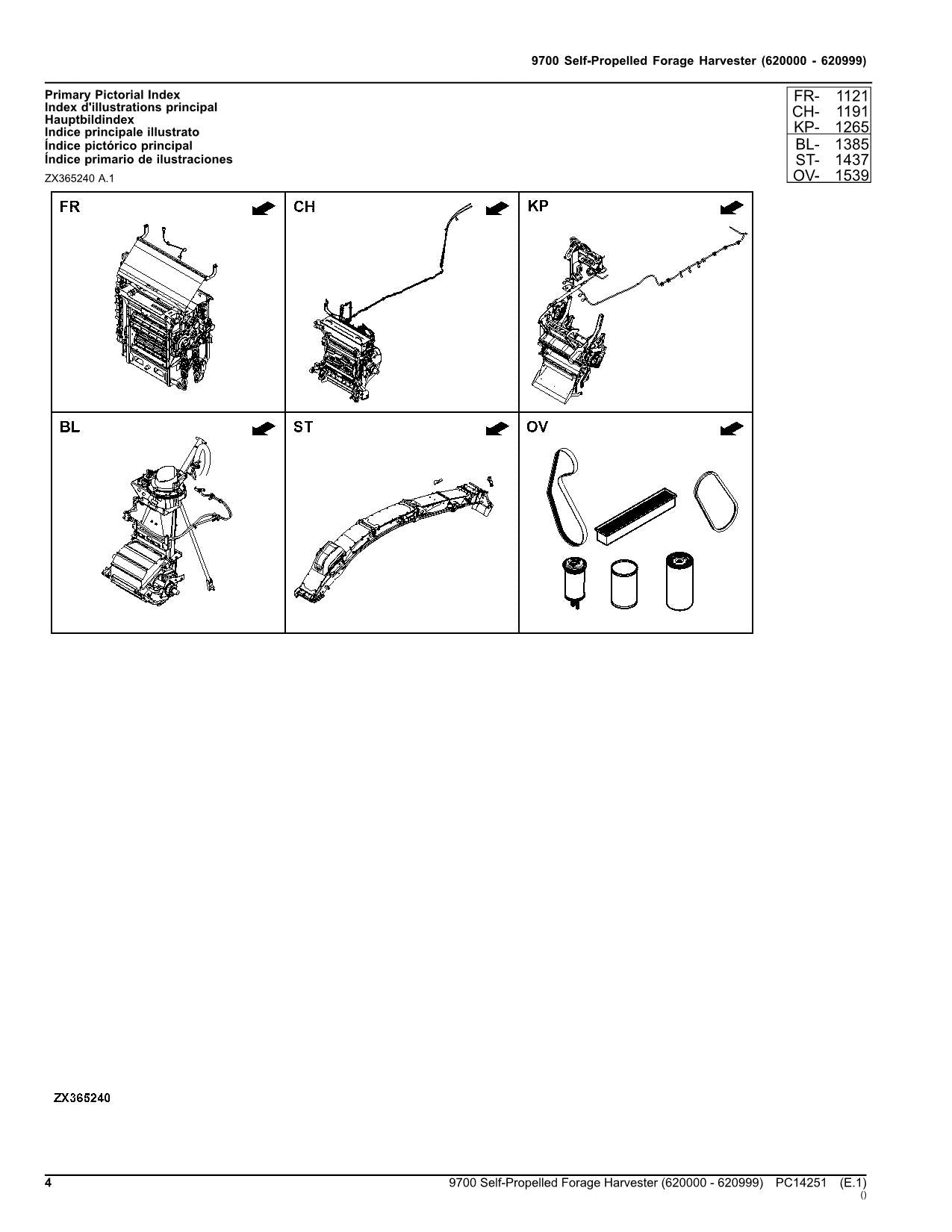 JOHN DEERE 9700 HARVESTER PARTS CATALOG MANUAL SER 620000-620999