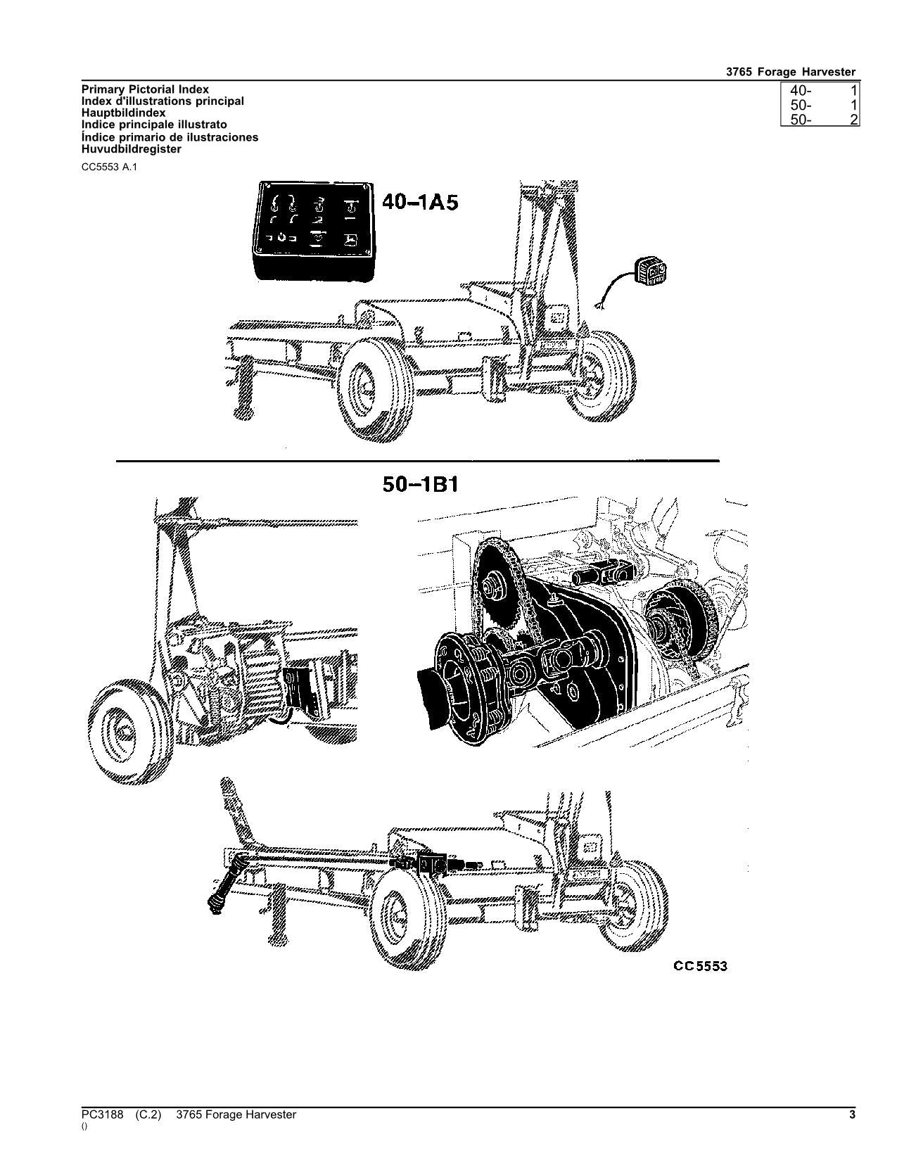 JOHN DEERE 3765 HARVESTER PARTS CATALOG  MANUAL EUROPEAN EDITION