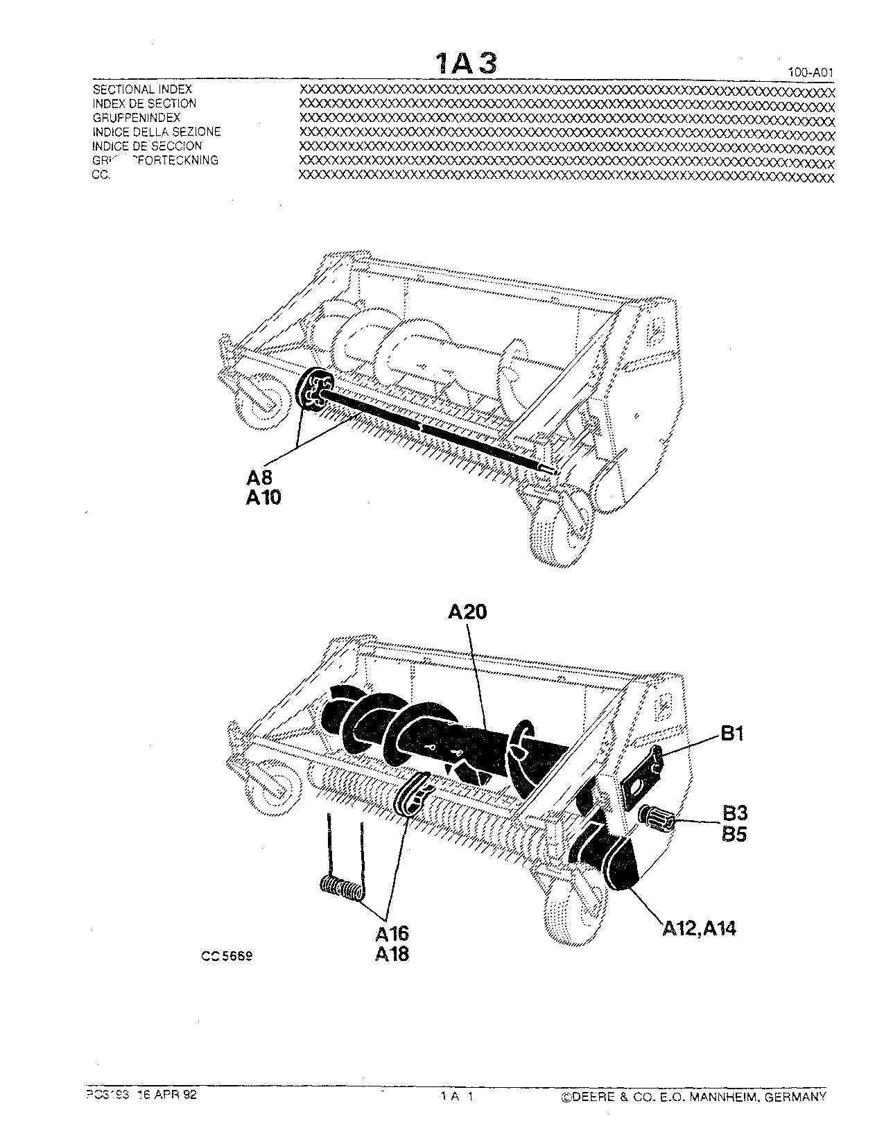 JOHN DEERE 645 630 PICKUP 3 M 9.8 FOOT HARVESTER PARTS CATALOG MANUAL