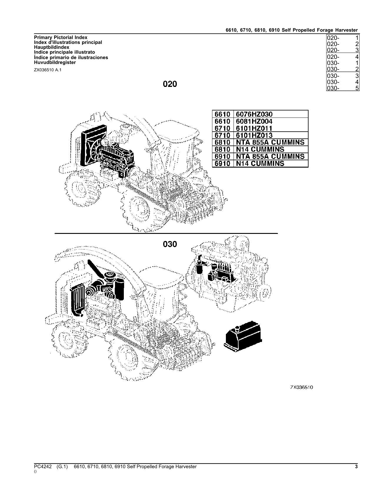 JOHN DEERE 6610 6710 6810 6910 MÄHDRESCHER ERSATZTEILKATALOGHANDBUCH