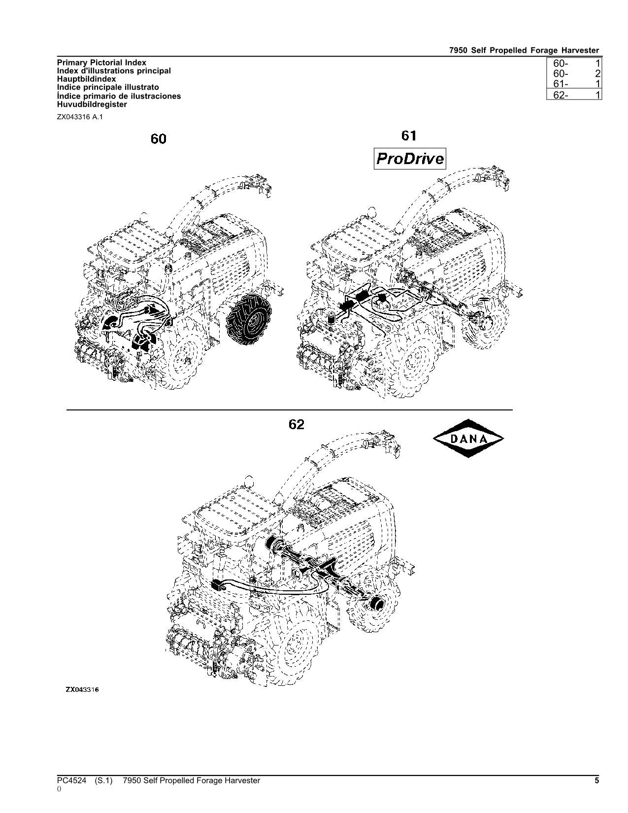 JOHN DEERE 7950 HARVESTER PARTS CATALOG MANUAL