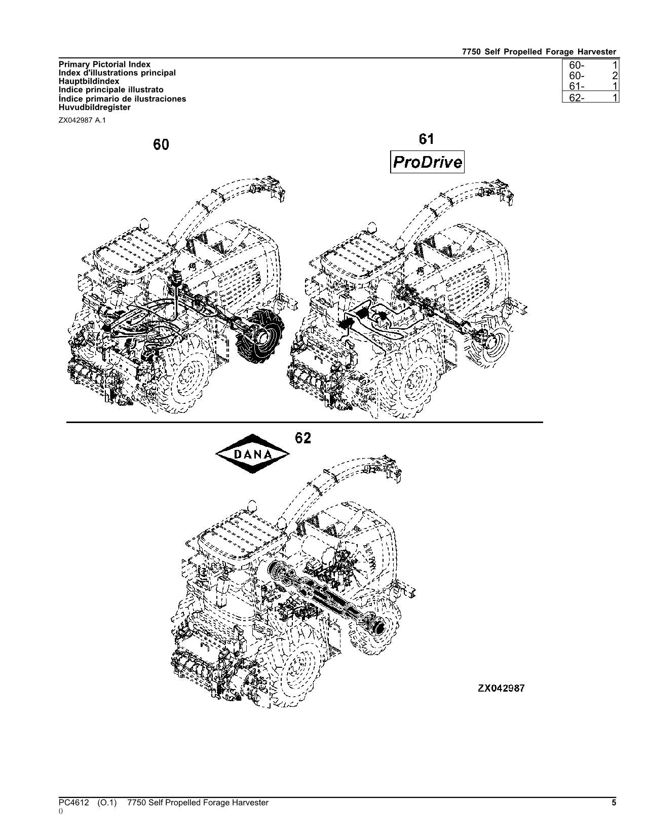 JOHN DEERE 7750 HARVESTER PARTS CATALOG MANUAL