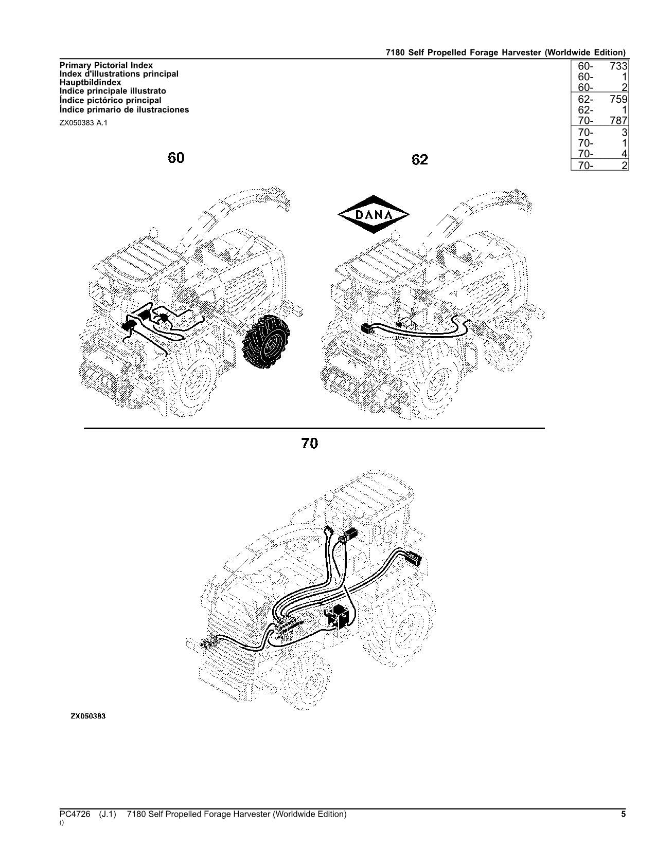 JOHN DEERE 7180 HARVESTER PARTS CATALOG MANUAL