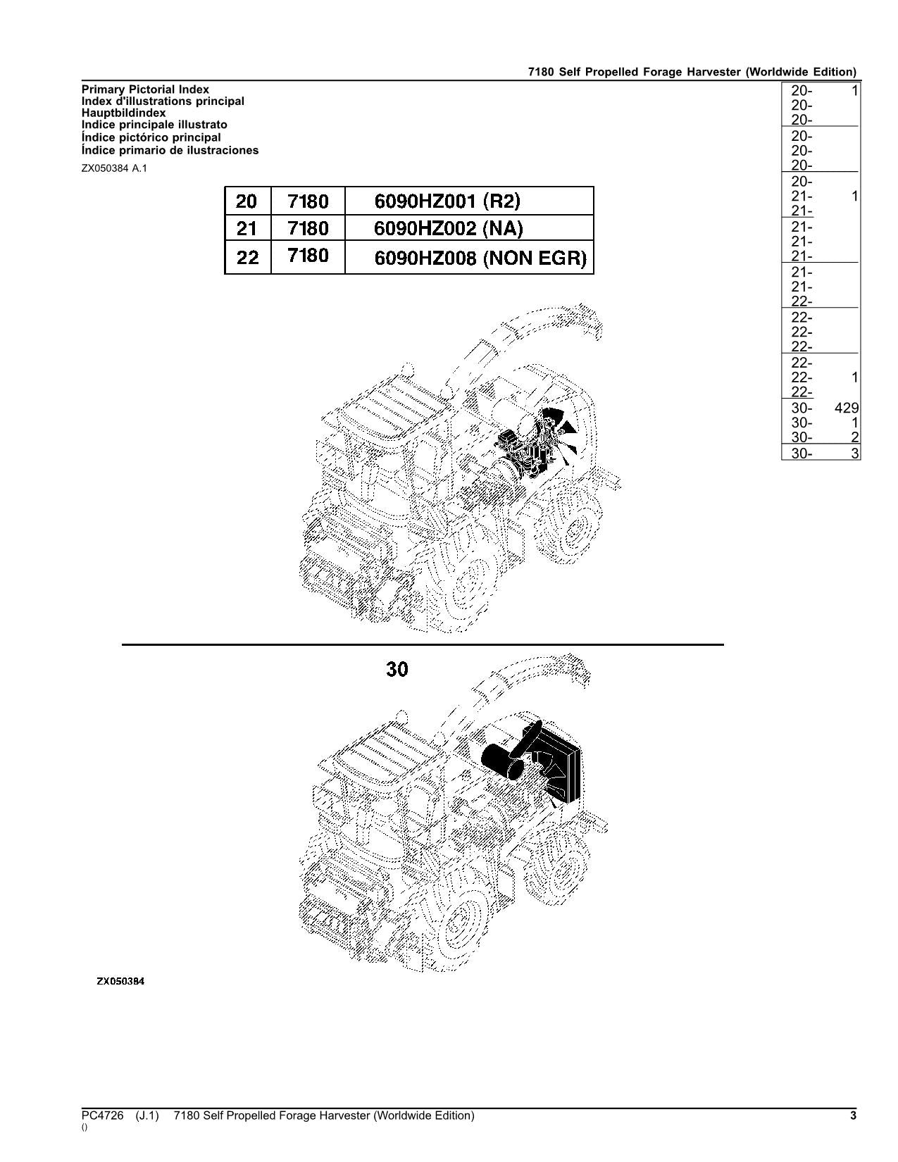 JOHN DEERE 7180 HARVESTER PARTS CATALOG MANUAL