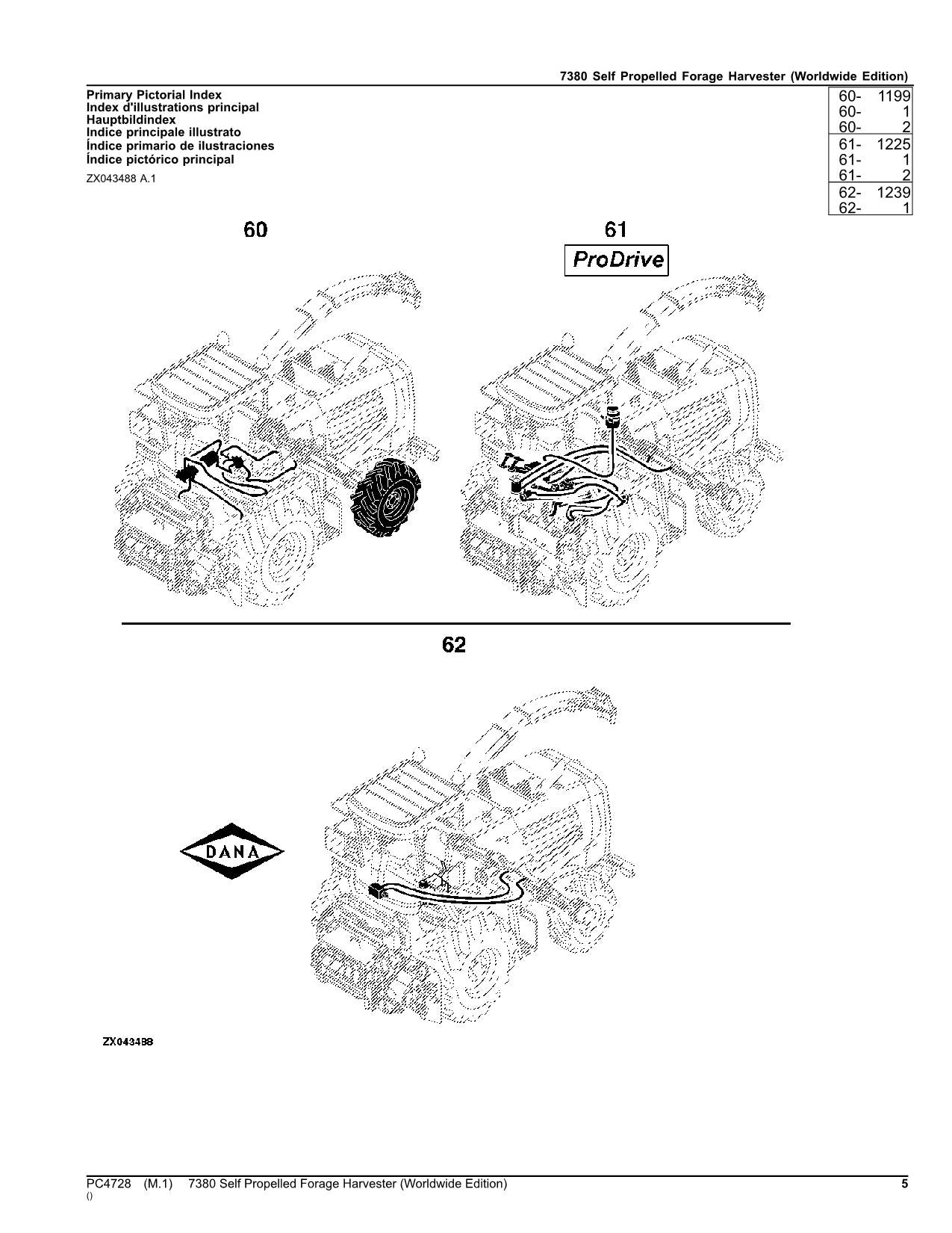 JOHN DEERE 7380 HARVESTER PARTS CATALOG MANUAL