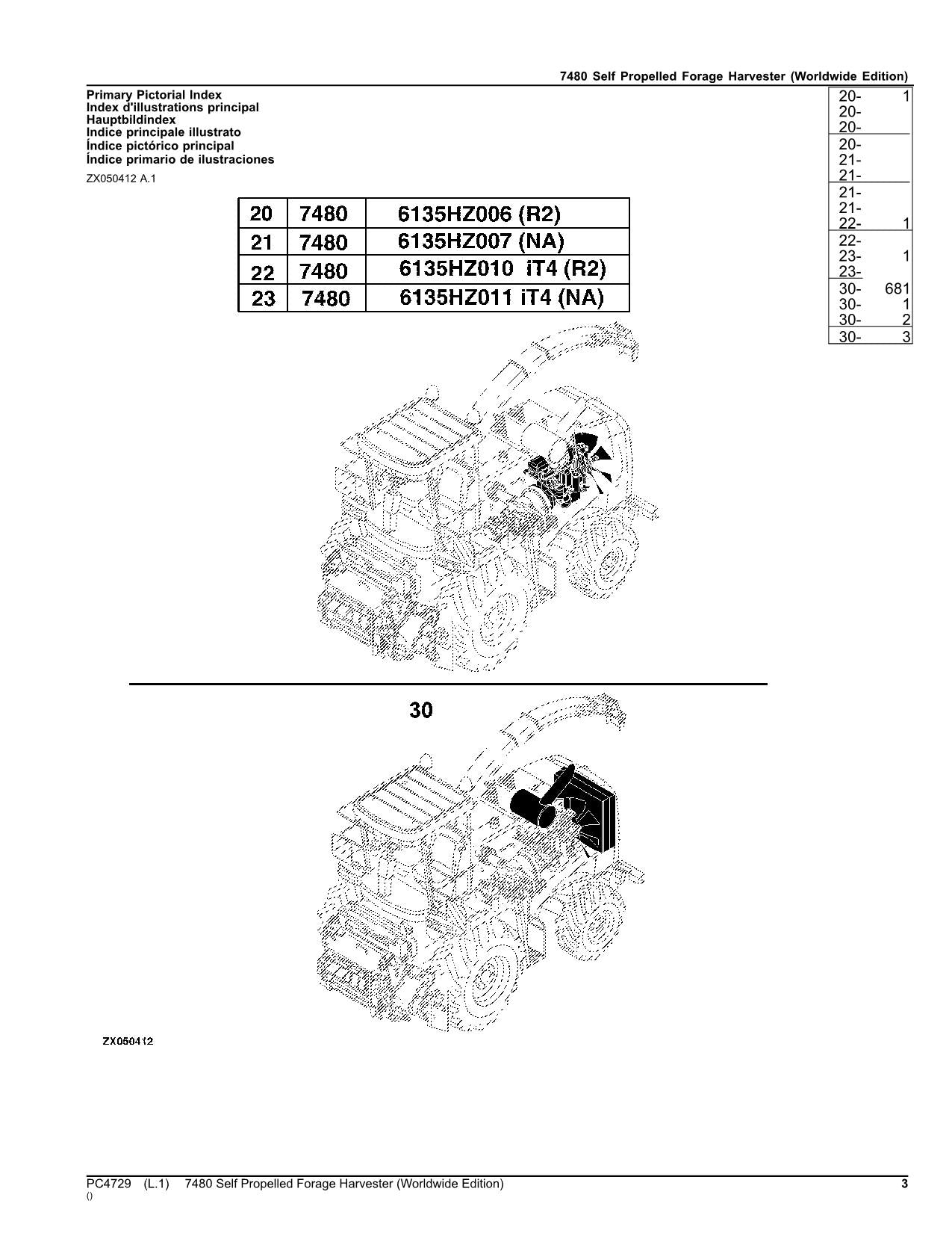 JOHN DEERE 7480 ERNTEMASCHINEN-TEILEKATALOGHANDBUCH