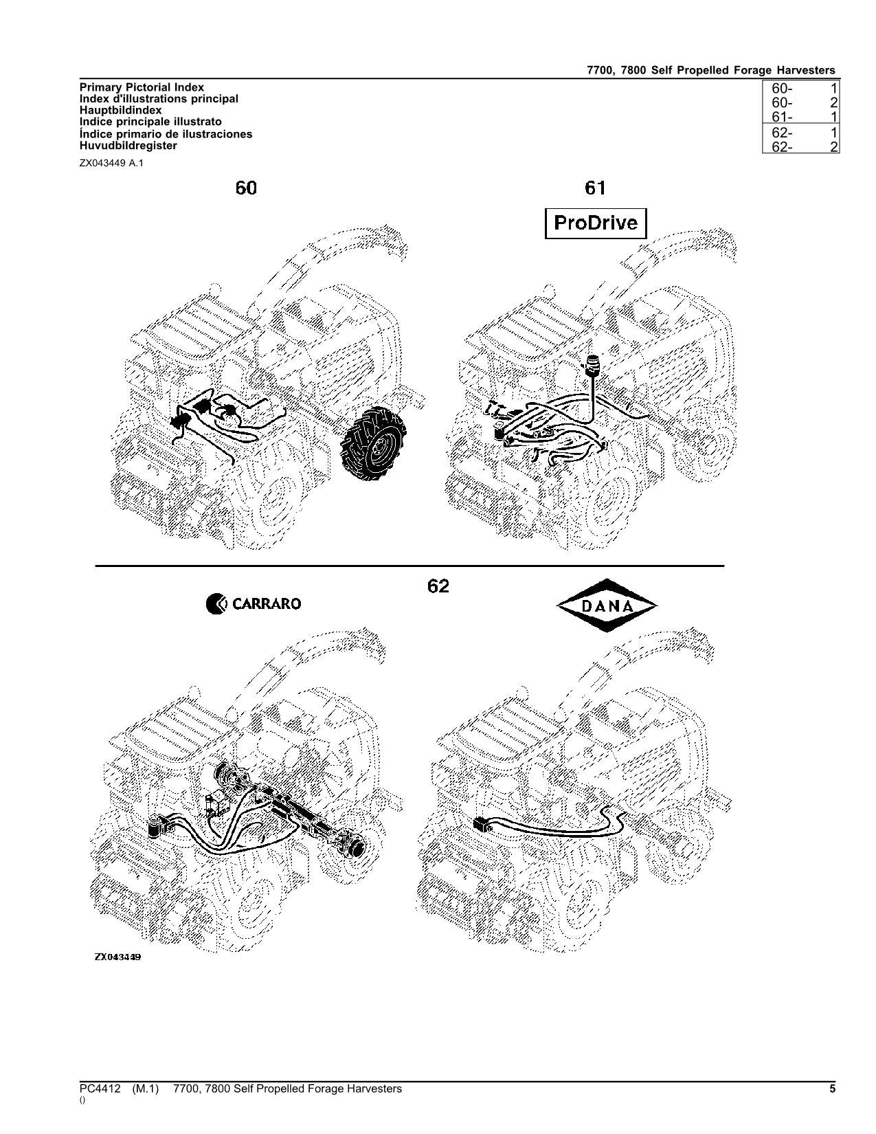 JOHN DEERE 7700 7800 HARVESTER PARTS CATALOG MANUAL