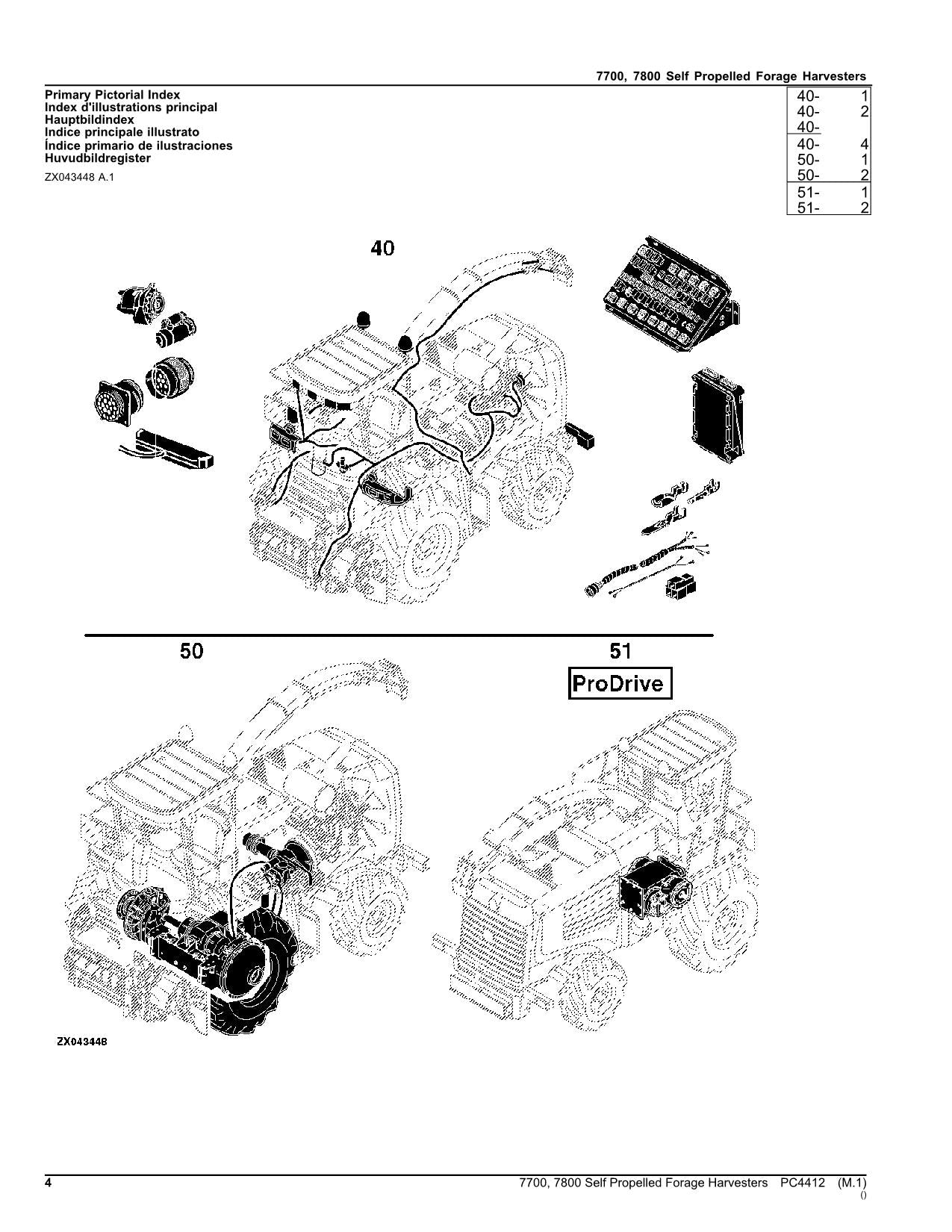 JOHN DEERE 7700 7800 HARVESTER PARTS CATALOG MANUAL