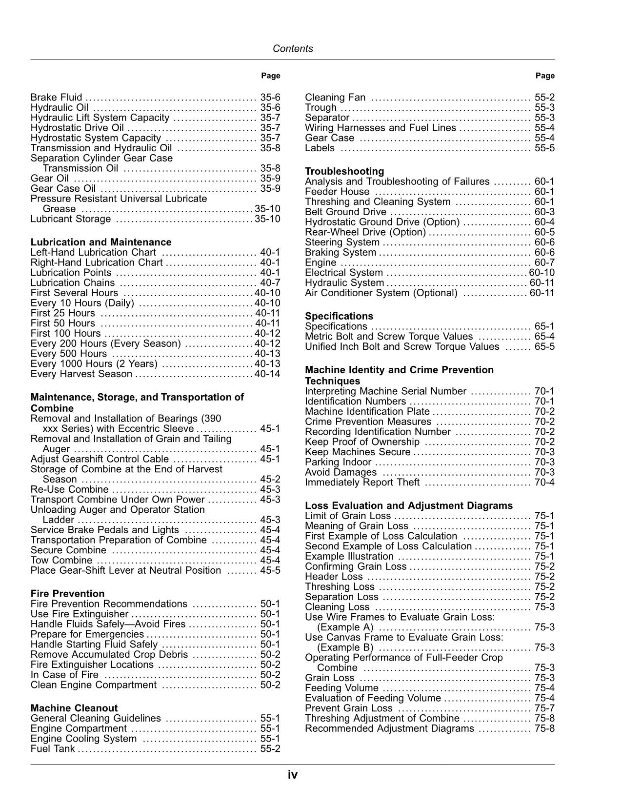 JOHN DEERE C230 MÄHDRESCHER-BETRIEBSHANDBUCH