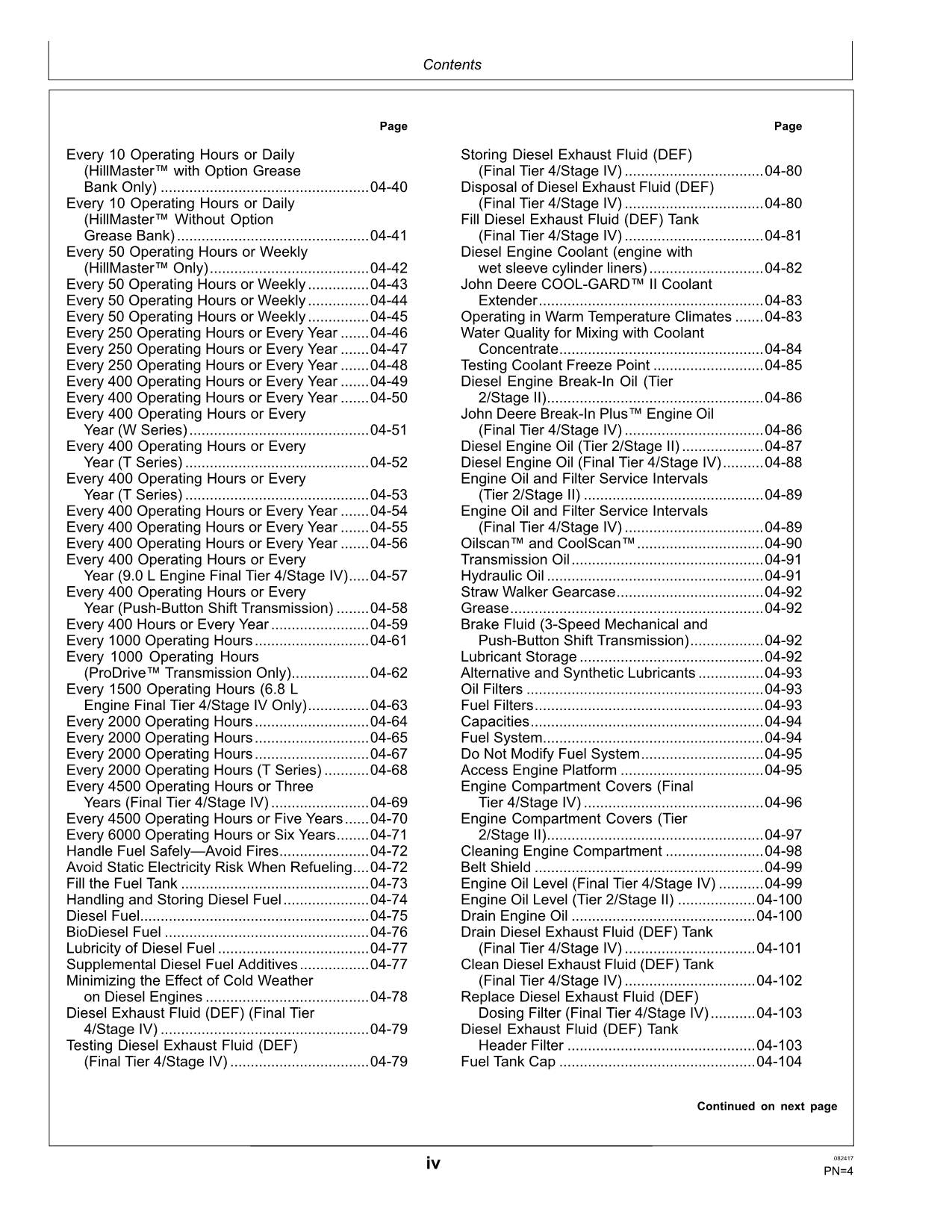 JOHN DEERE T550 T560 T660 T670 W540 W550 W650 W660 MÄHDRESCHER-BETRIEBSHANDBUCH Nr. 1