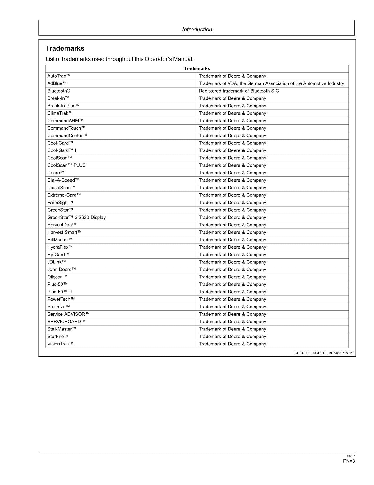 JOHN DEERE T550 T560 T660 T670 W540 W550 W650 W660 MÄHDRESCHER-BETRIEBSHANDBUCH Nr. 1