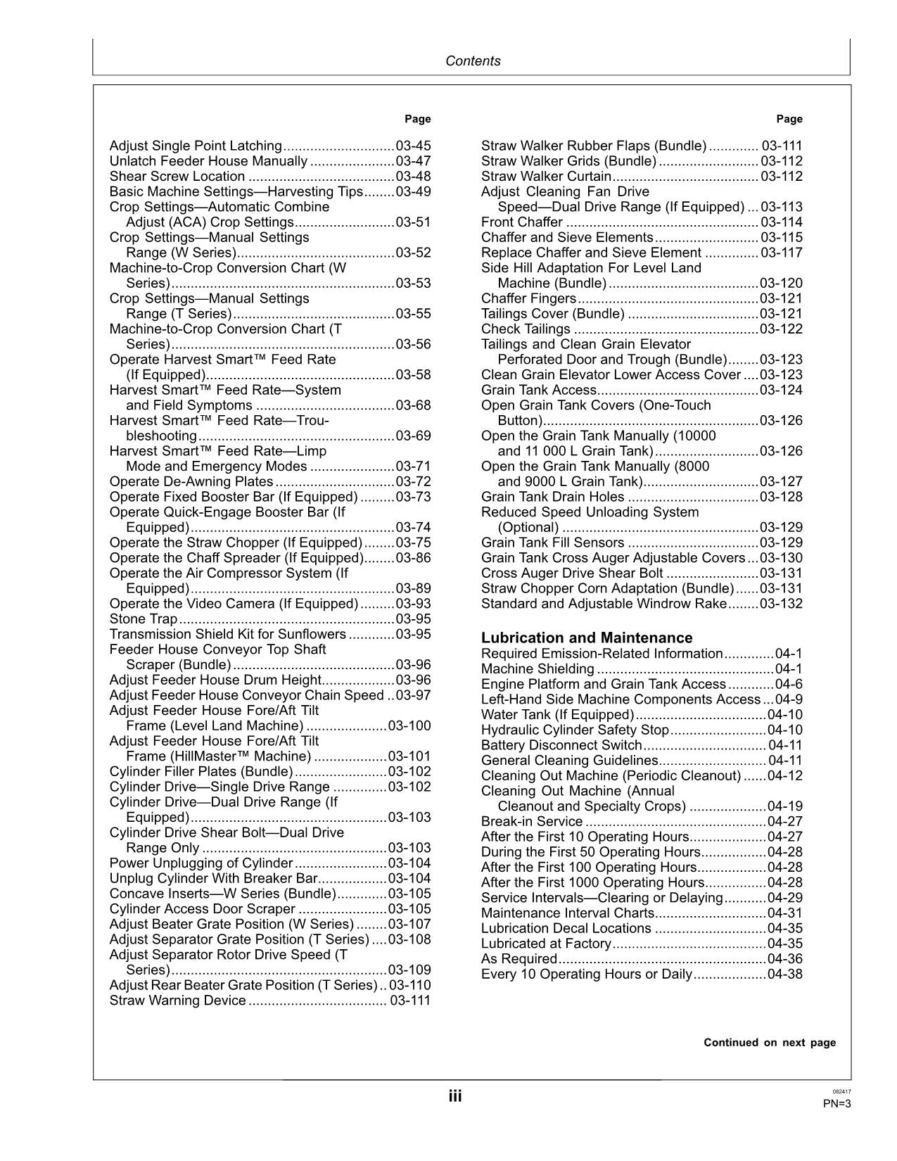 JOHN DEERE T550 T560 T660 T670 W540 W550 W650 W660 MÄHDRESCHER-BETRIEBSHANDBUCH Nr. 1