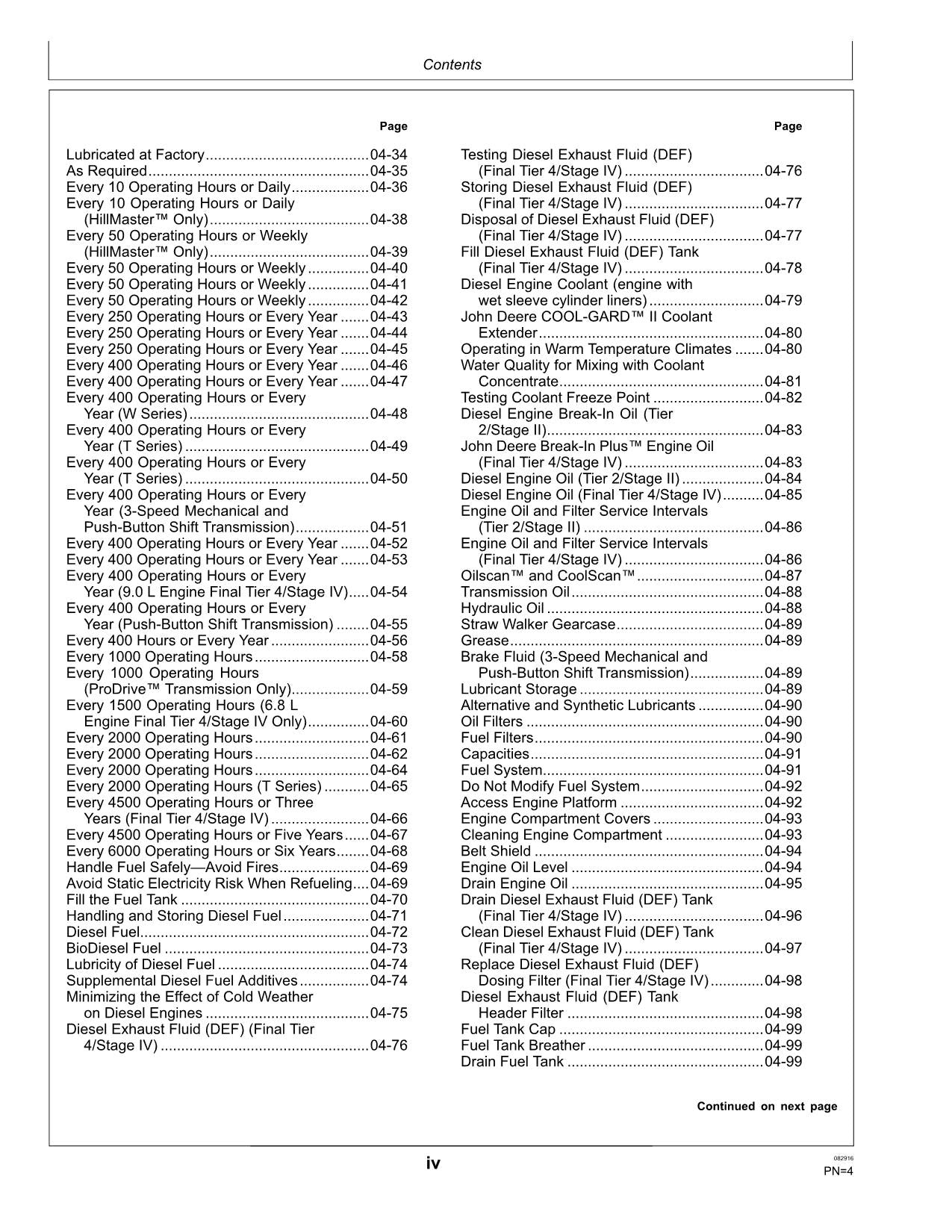 JOHN DEERE T550 T560 T660 T670 W540 W550 W650 W660 MÄHDRESCHER-BETRIEBSHANDBUCH Nr. 2