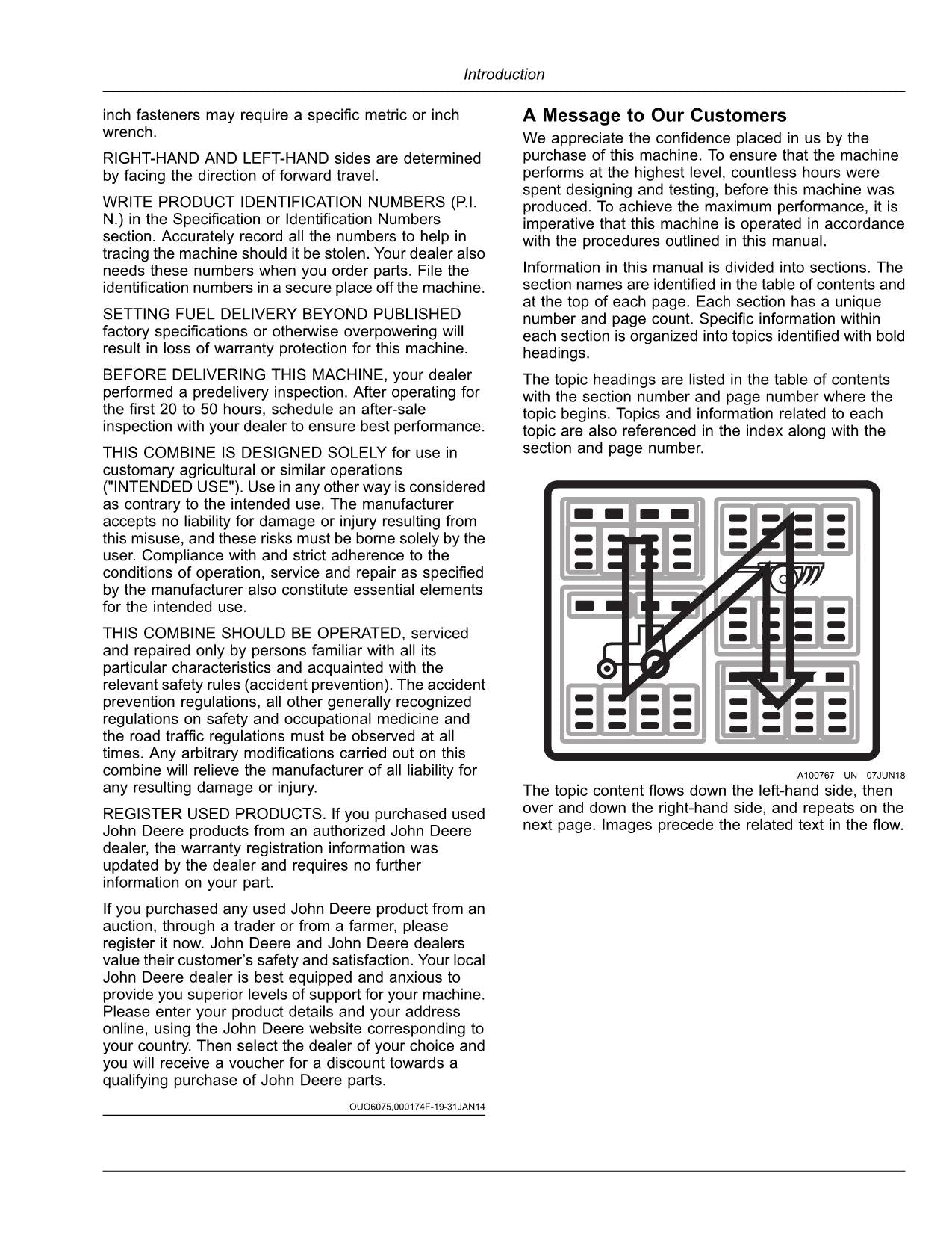 JOHN DEERE S760 S770 S780 S785 S790 MÄHDRESCHER-BETRIEBSHANDBUCH Nr. 1