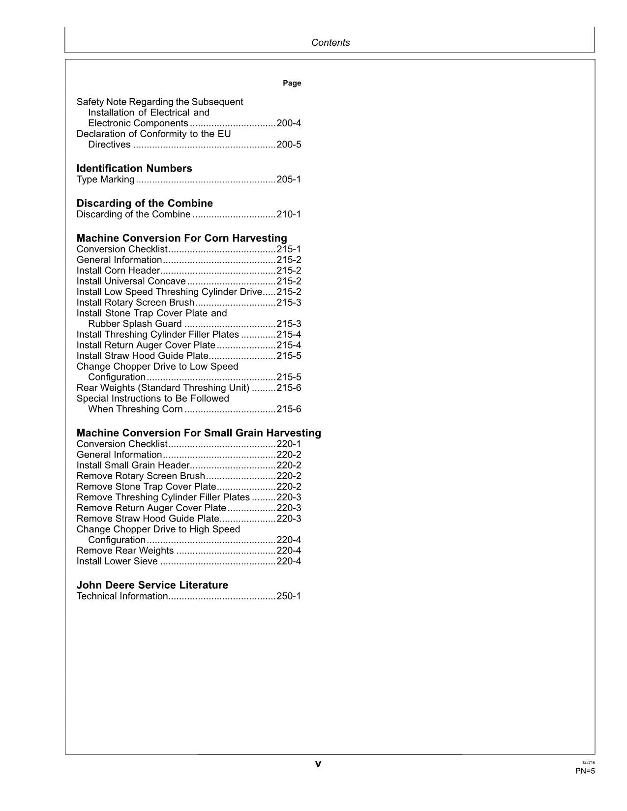 JOHN DEERE W440 COMBINE OPERATOR MANUAL #1