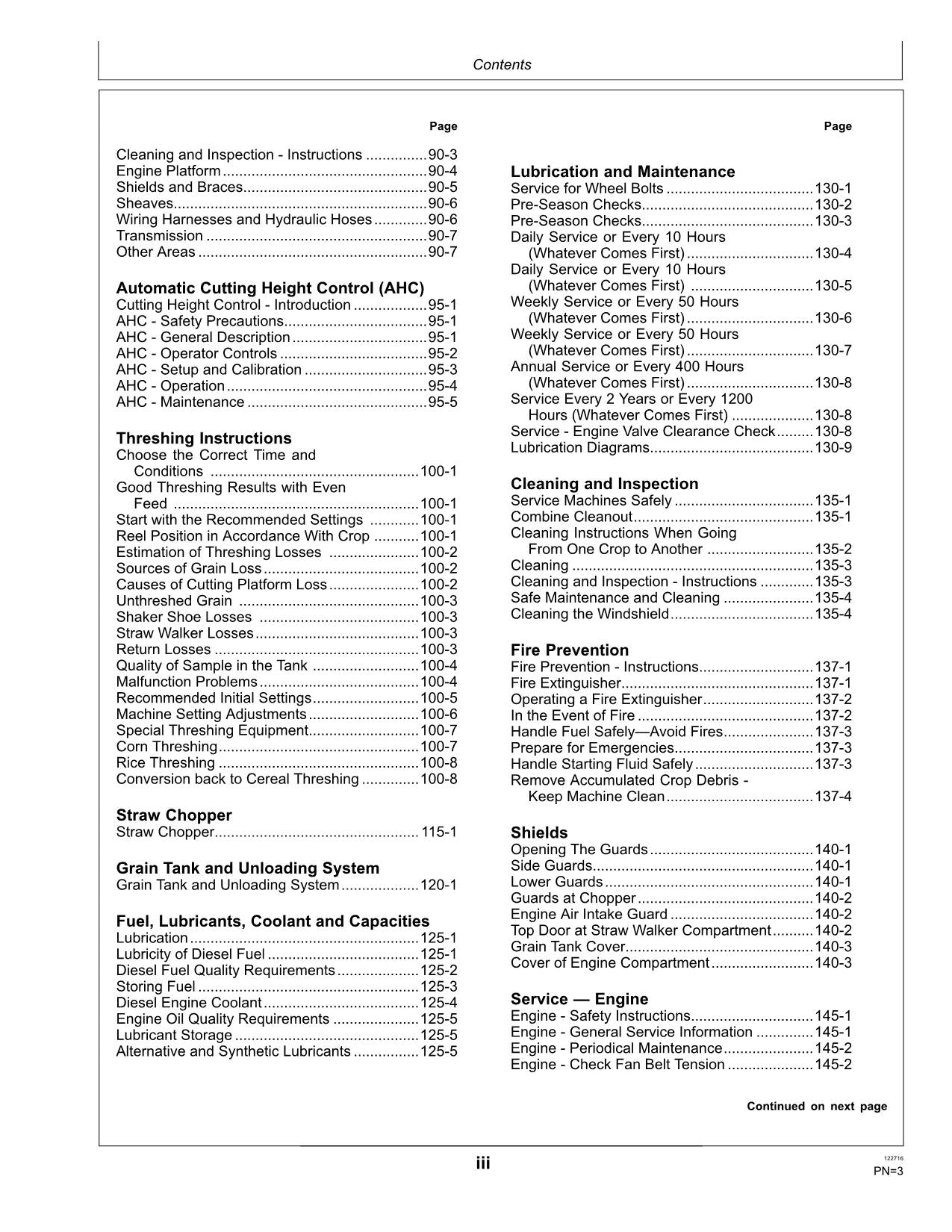 JOHN DEERE W440 MÄHDRESCHER-BETRIEBSHANDBUCH Nr. 1