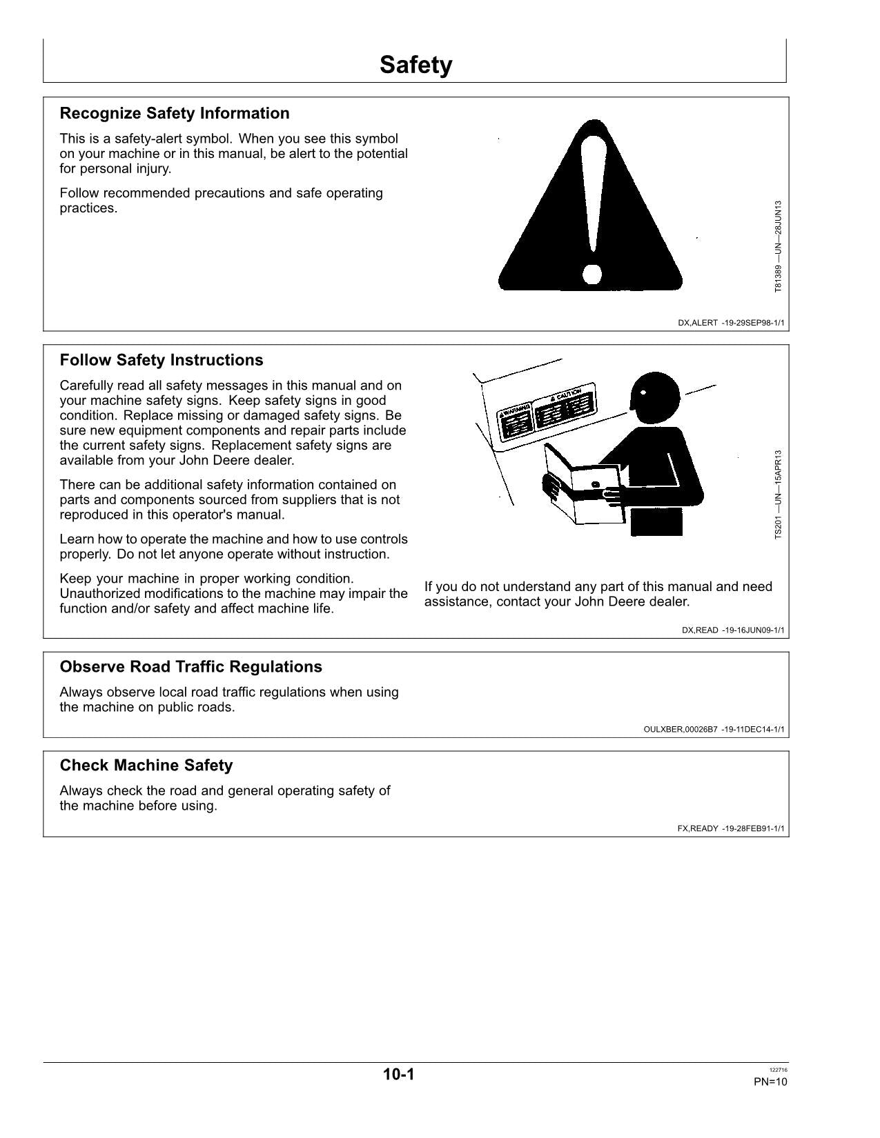 JOHN DEERE W440 MÄHDRESCHER-BETRIEBSHANDBUCH Nr. 1