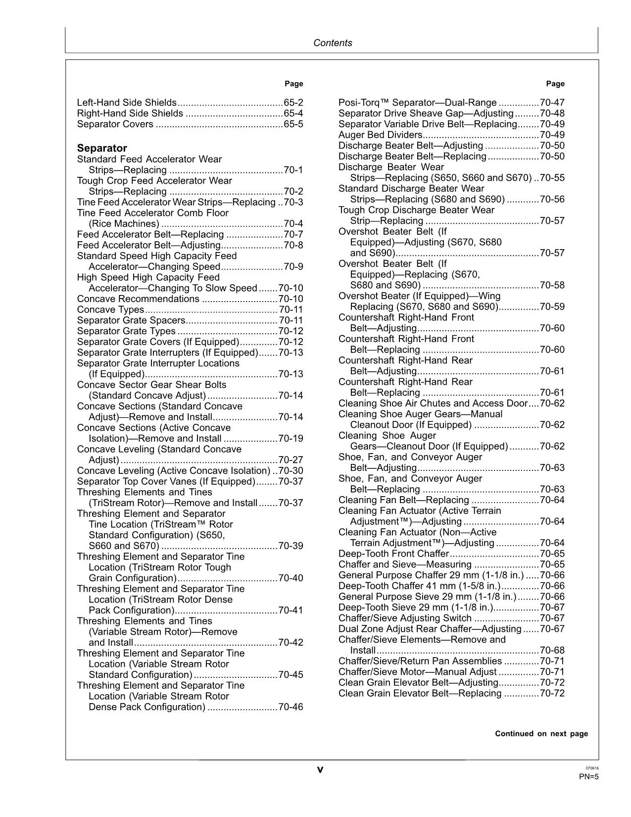 JOHN DEERE S650 S660 S670 S680 S690 COMBINE OPERATOR MANUAL