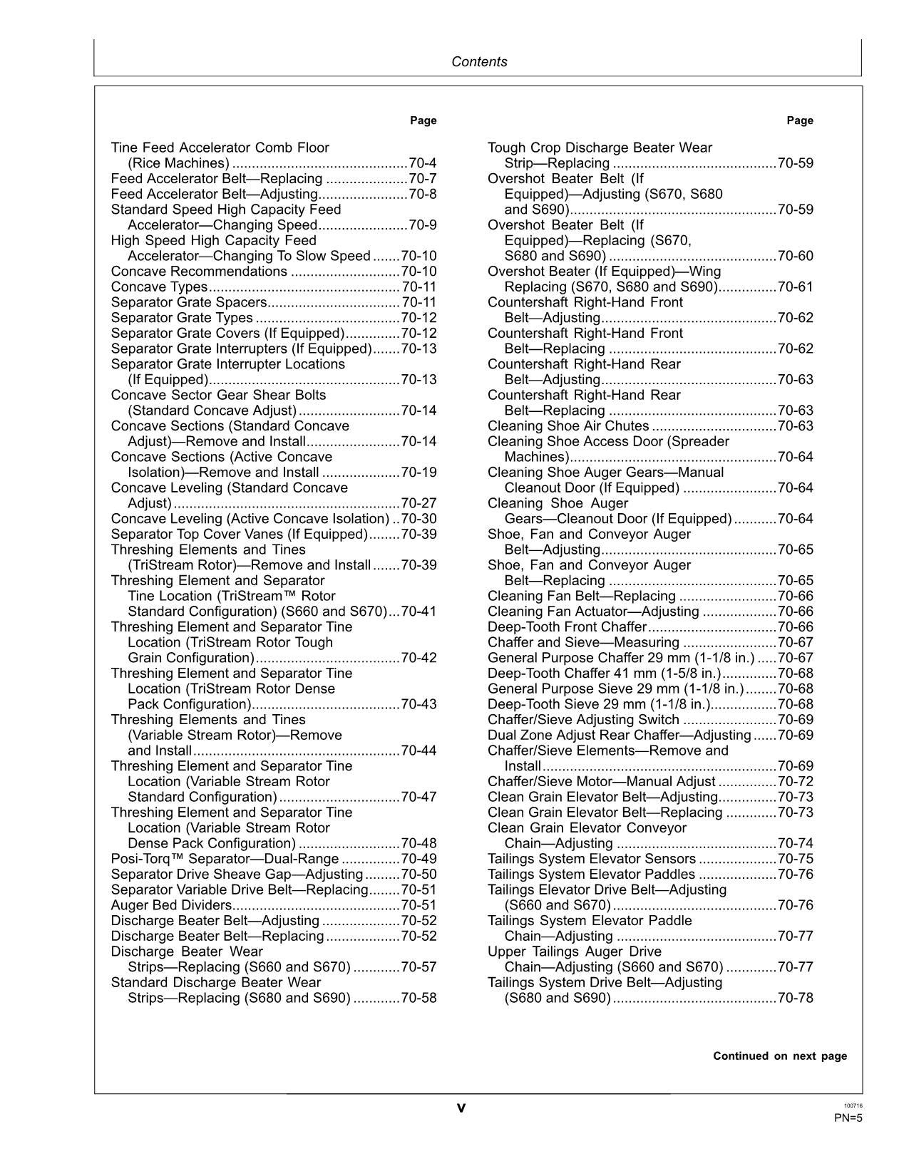 JOHN DEERE S660 S670 S680 S690 COMBINE OPERATOR MANUAL #1