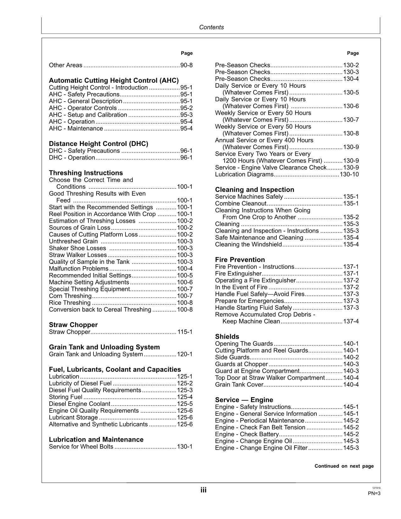 JOHN DEERE W330 MÄHDRESCHER-BETRIEBSHANDBUCH Nr. 1