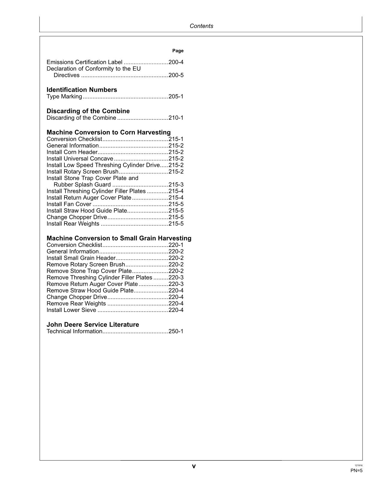 JOHN DEERE W330 COMBINE OPERATOR MANUAL #1