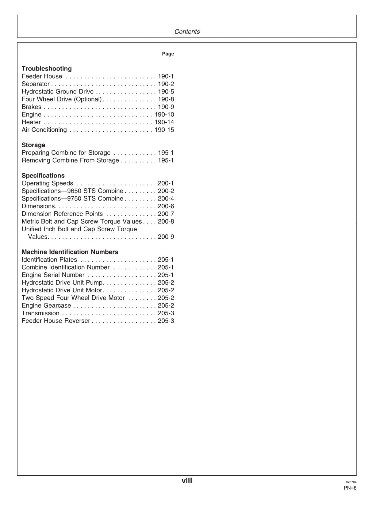 JOHN DEERE 9650 STS 9750 STS COMBINE OPERATOR MANUAL #1