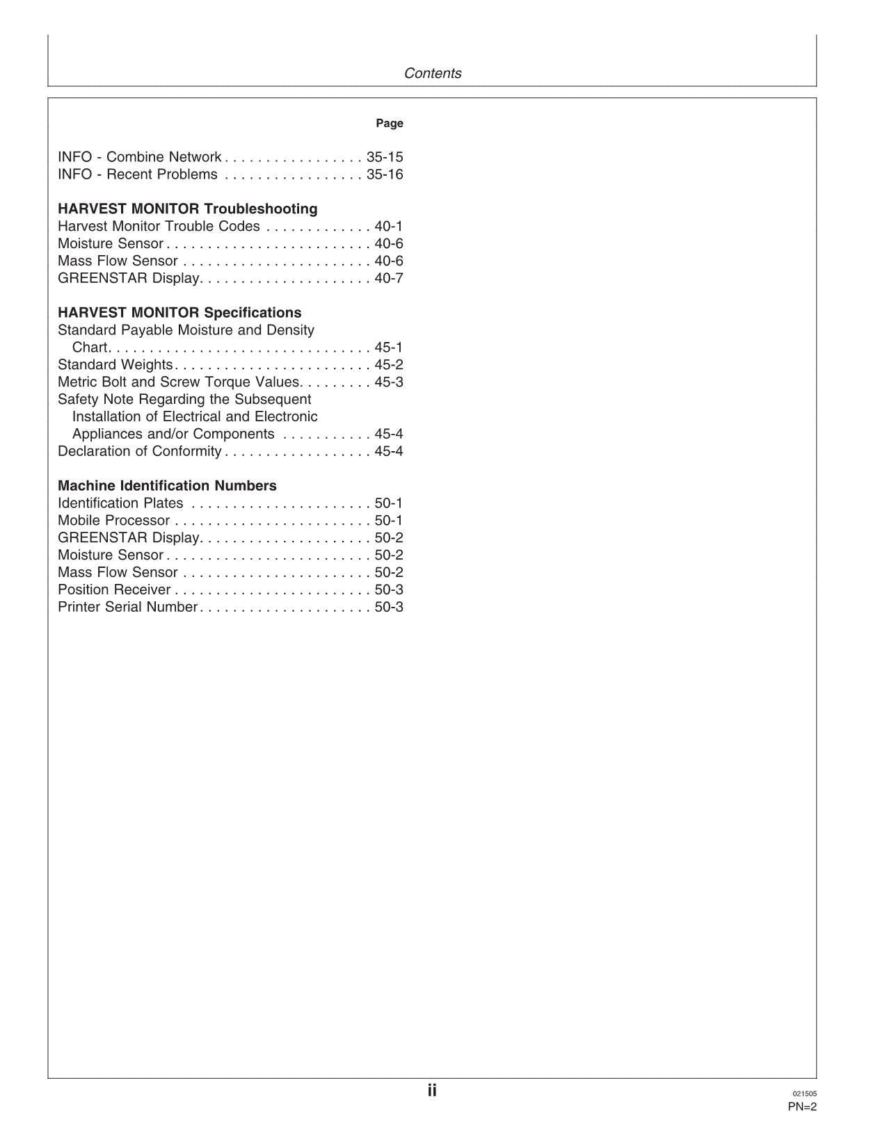 JOHN DEERE GREENSTAR COMBINE HARVEST MONITOR SYSTEM COMBINE OPERATOR MANUAL