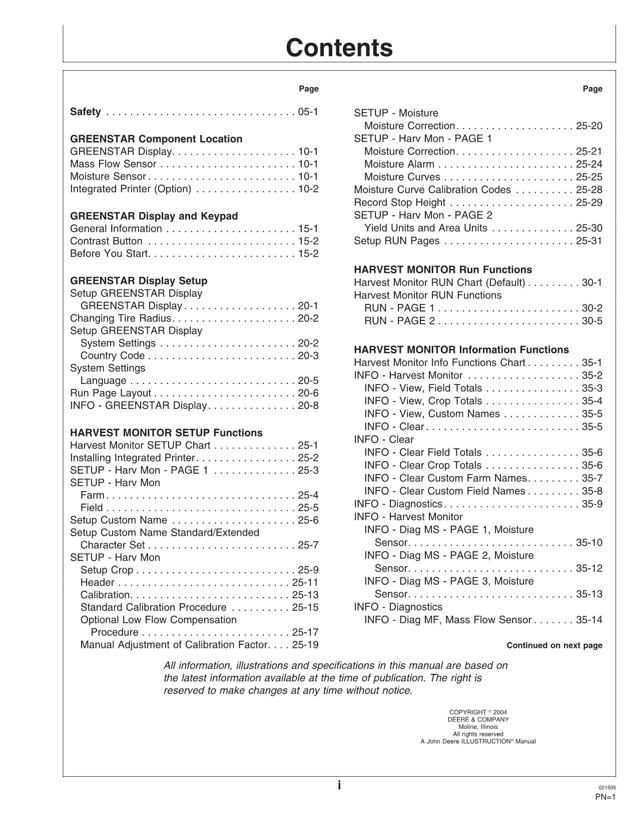 JOHN DEERE GREENSTAR COMBINE HARVEST MONITOR SYSTEM COMBINE OPERATOR MANUAL