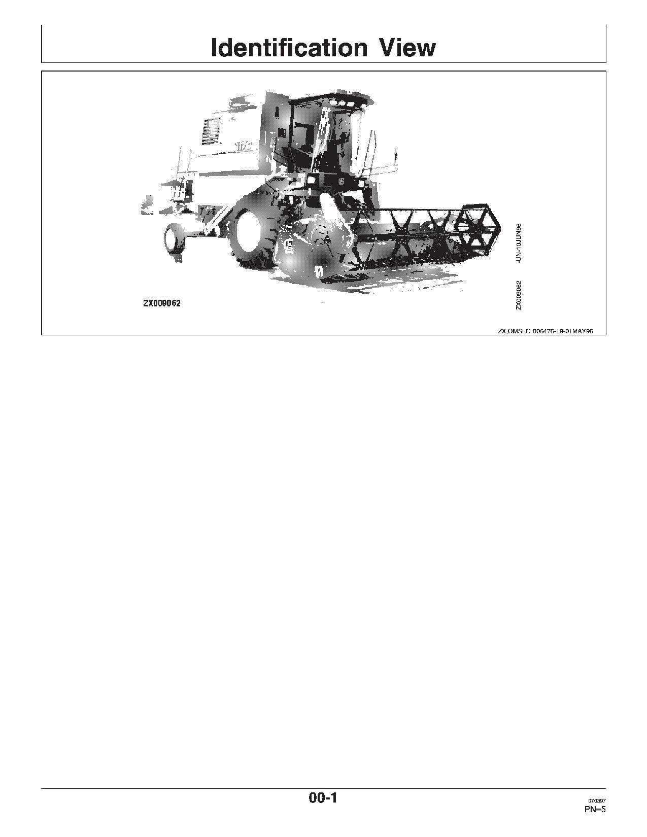 JOHN DEERE 1170 COMBINE OPERATOR MANUAL