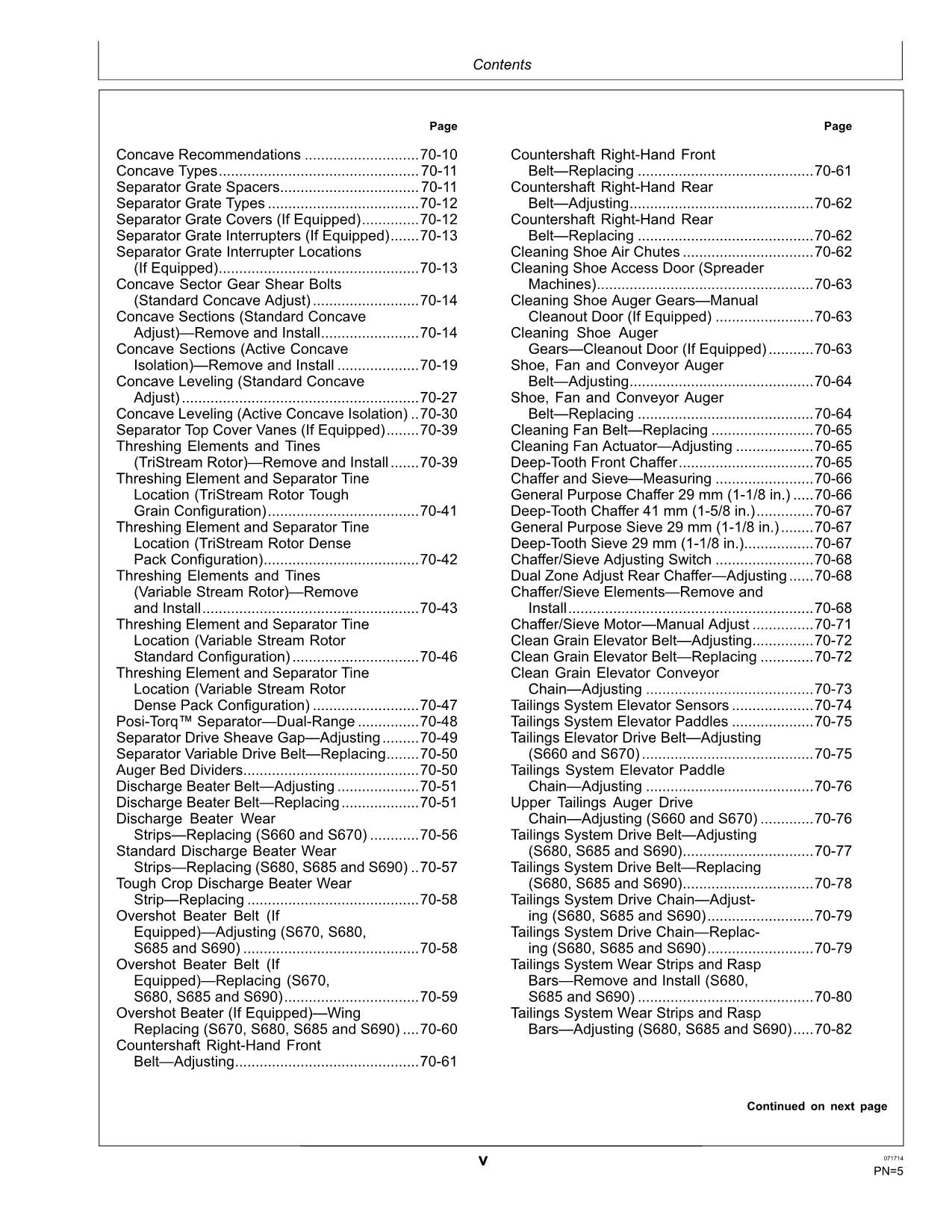 JOHN DEERE S660 S670 S680 S685 S690 S660 STS HILLMASTER COMBINE OPERATOR MANUAL