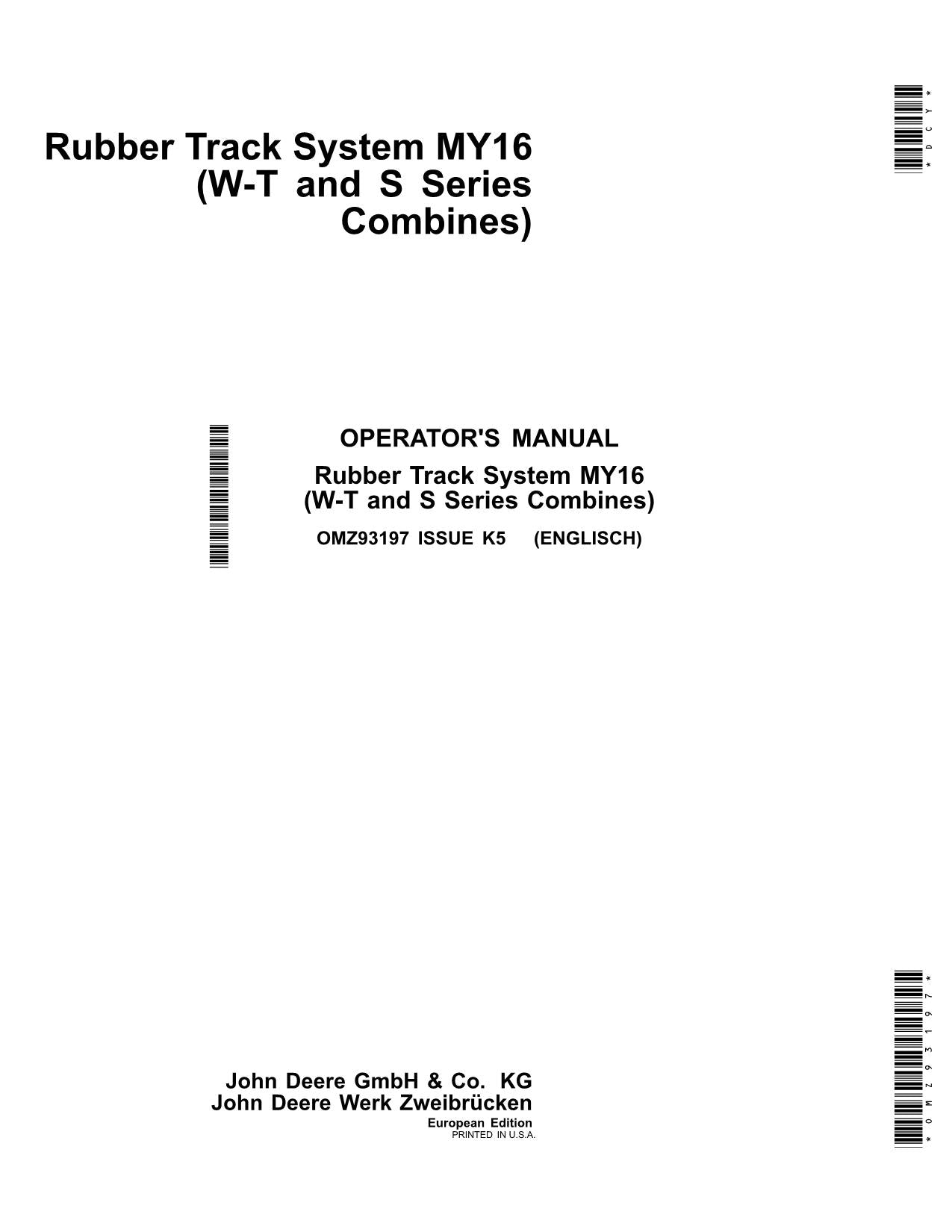 JOHN DEERE S660 S670 S680 S685 S690 T560 T660 T670 COMBINE OPERATOR MANUAL