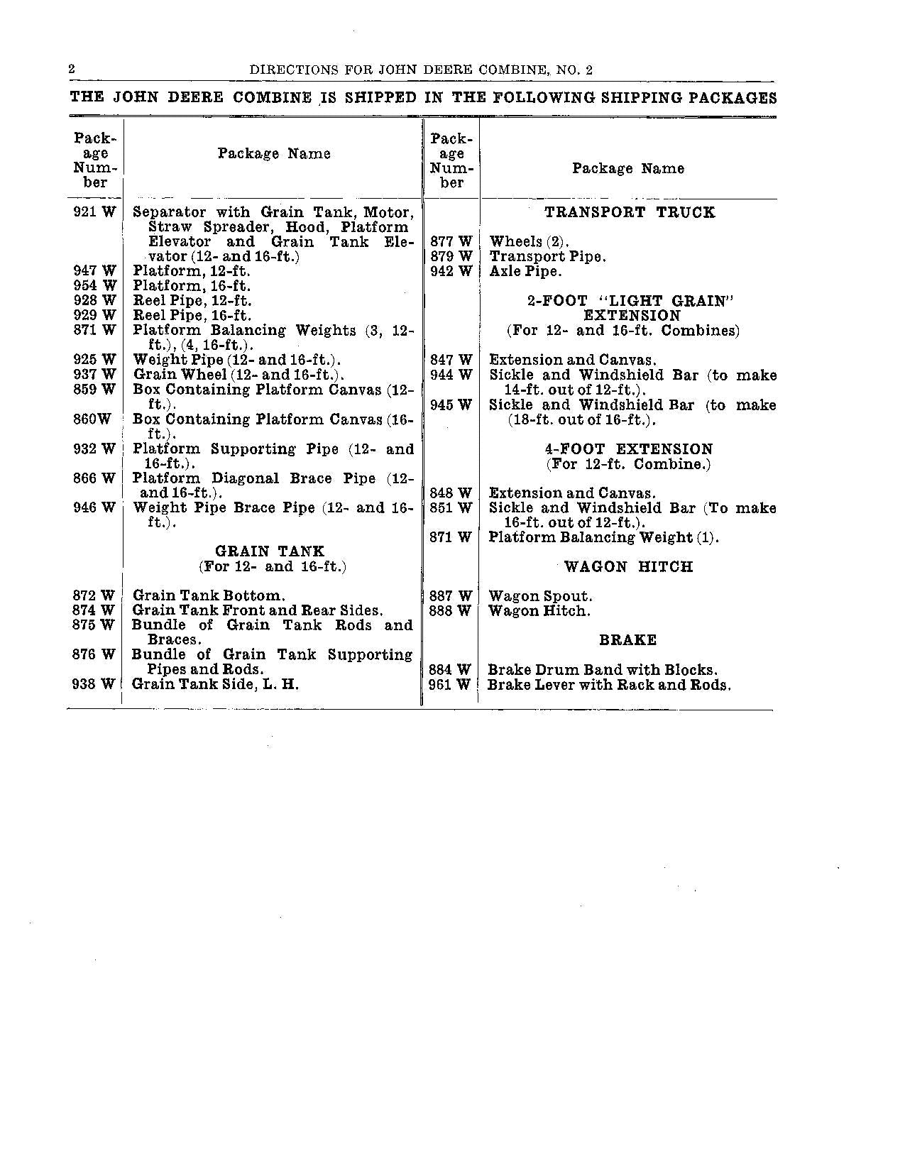 JOHN DEERE 2 COMBINE OPERATOR MANUAL