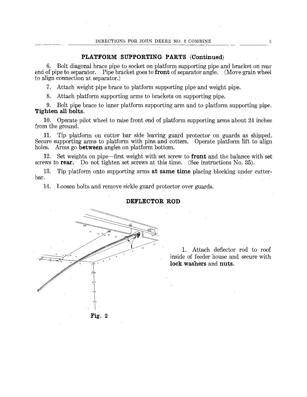 JOHN DEERE 3 COMBINE OPERATOR MANUAL