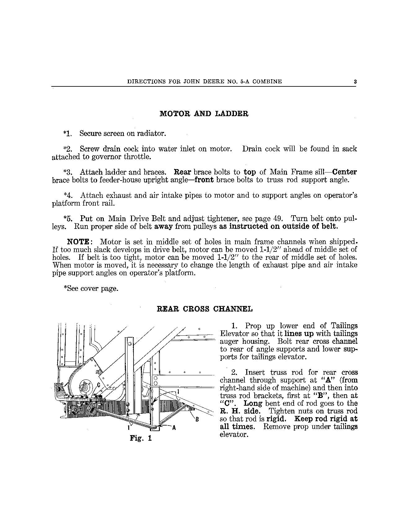 JOHN DEERE 5A COMBINE OPERATOR MANUAL