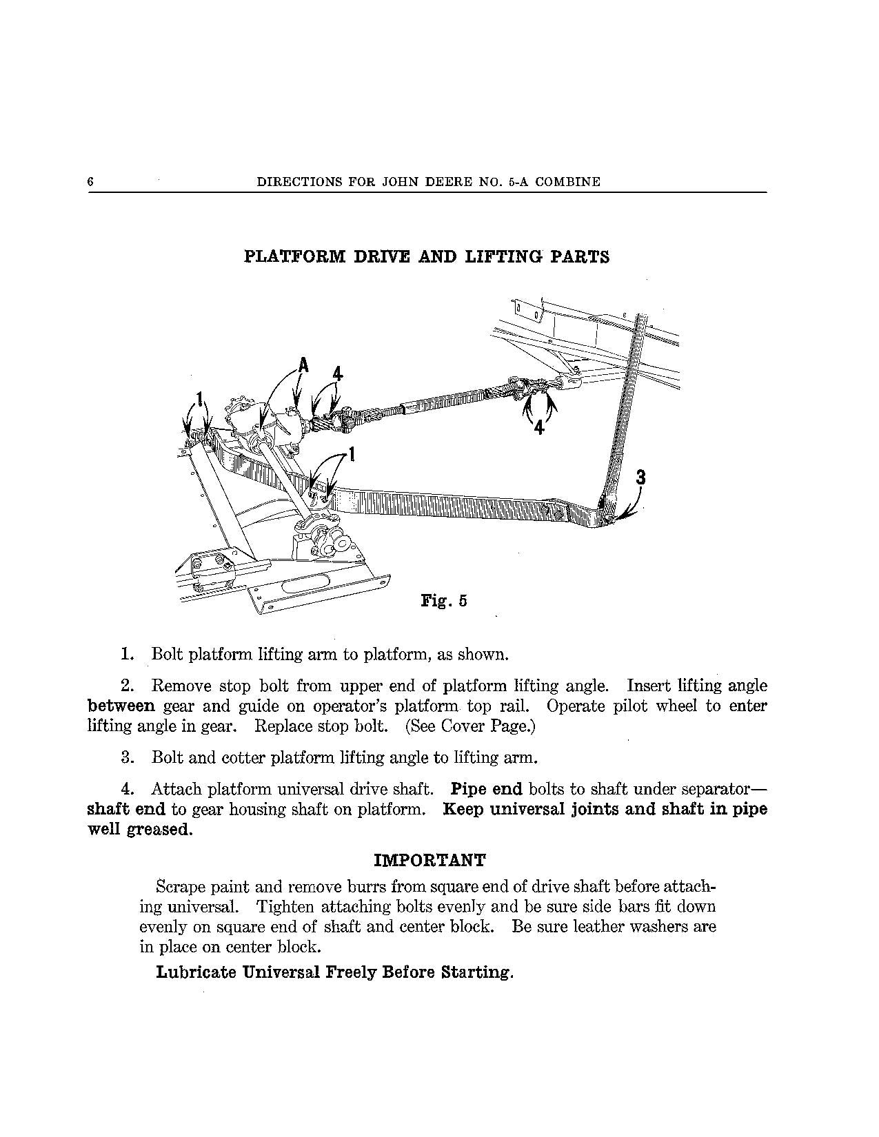 JOHN DEERE 5A MÄHDRESCHER-BETRIEBSHANDBUCH