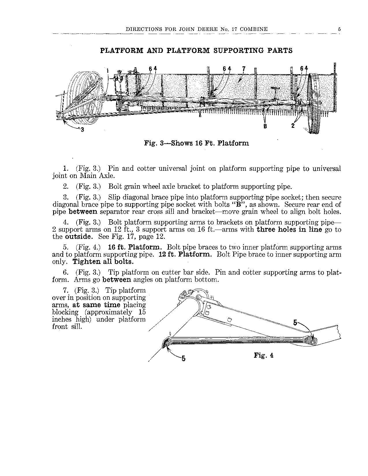 JOHN DEERE 17 COMBINE OPERATOR MANUAL