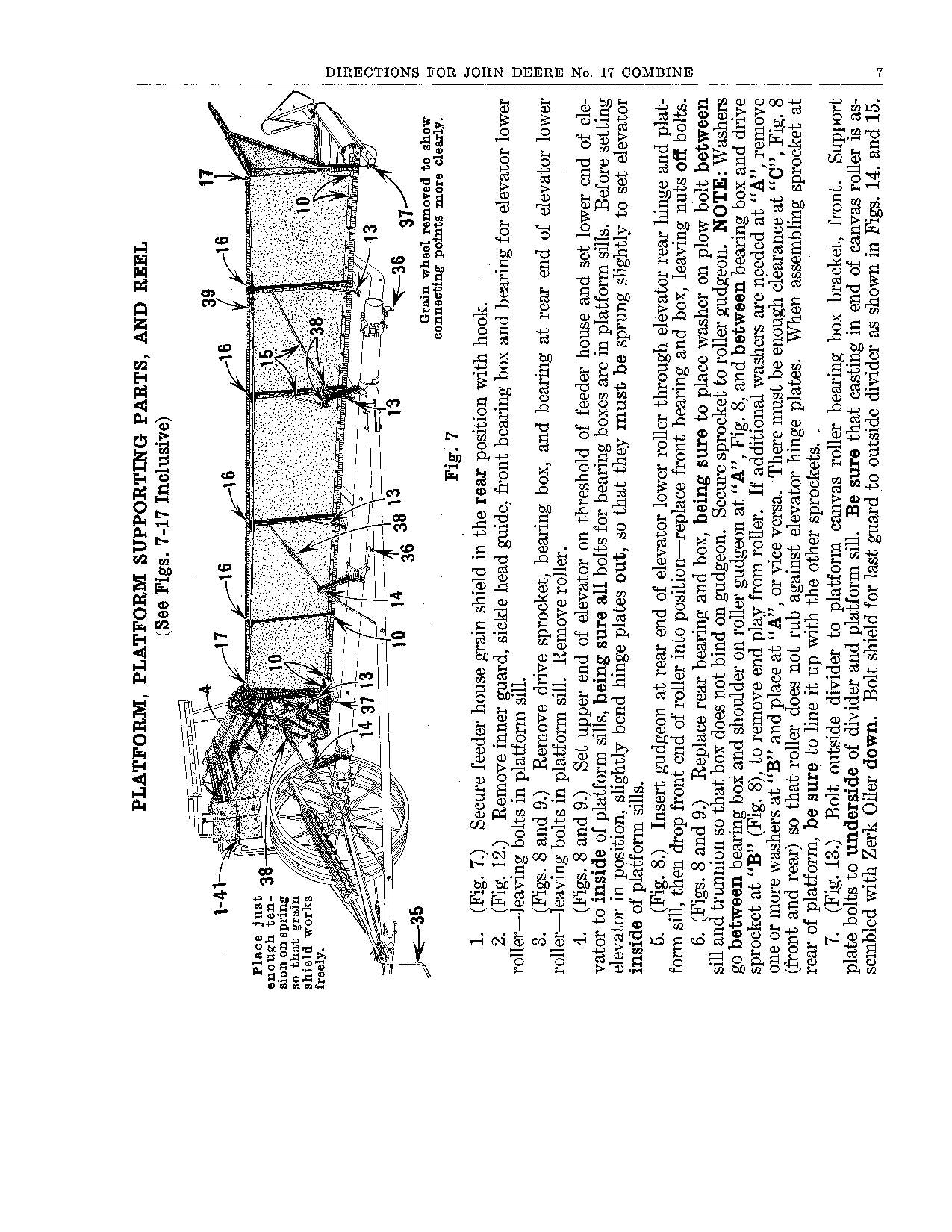 JOHN DEERE 17 COMBINE OPERATOR MANUAL