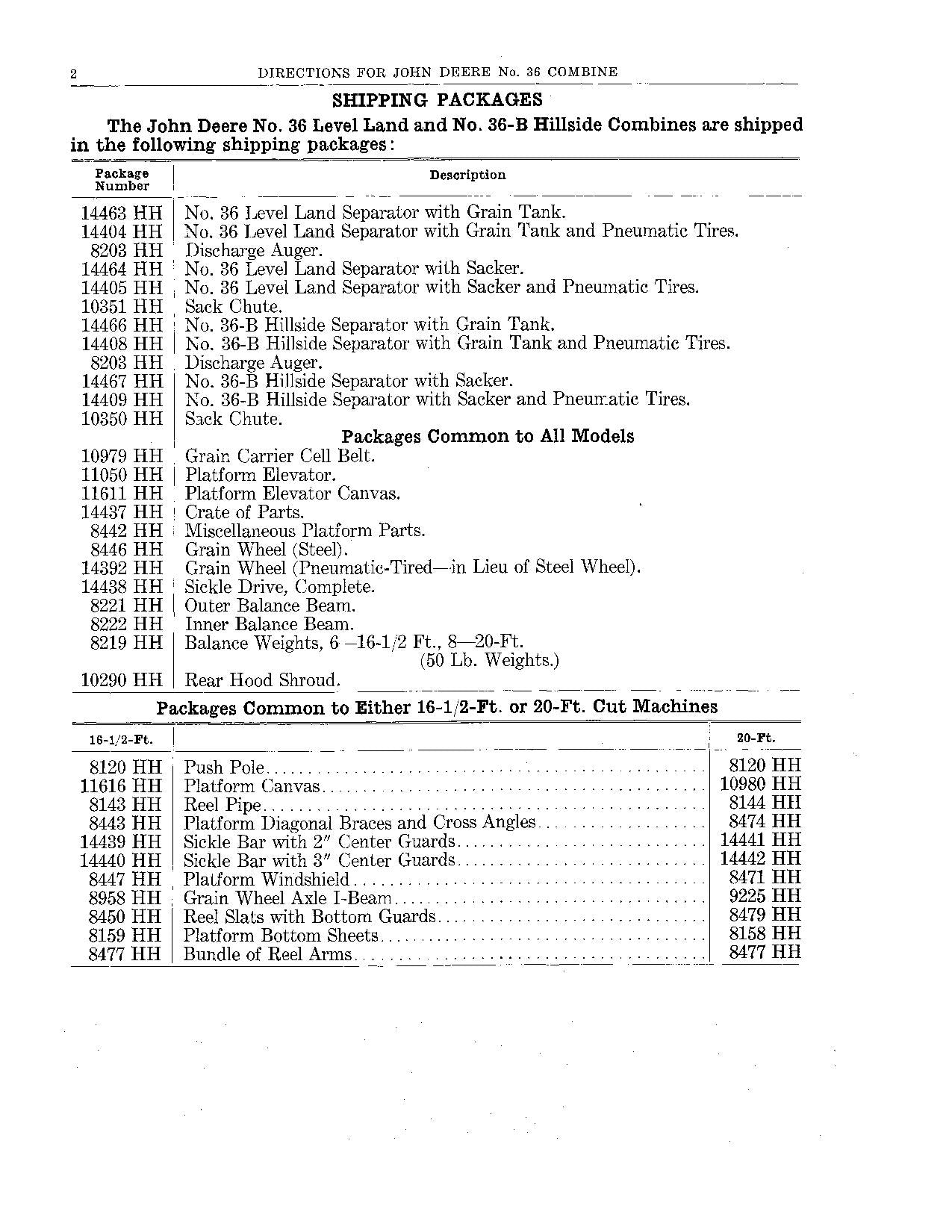 JOHN DEERE 36 36A 36B MÄHDRESCHER-BETRIEBSHANDBUCH