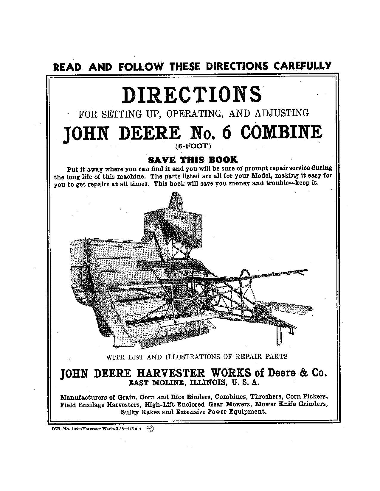 JOHN DEERE 6 MÄHDRESCHER-BETRIEBSHANDBUCH