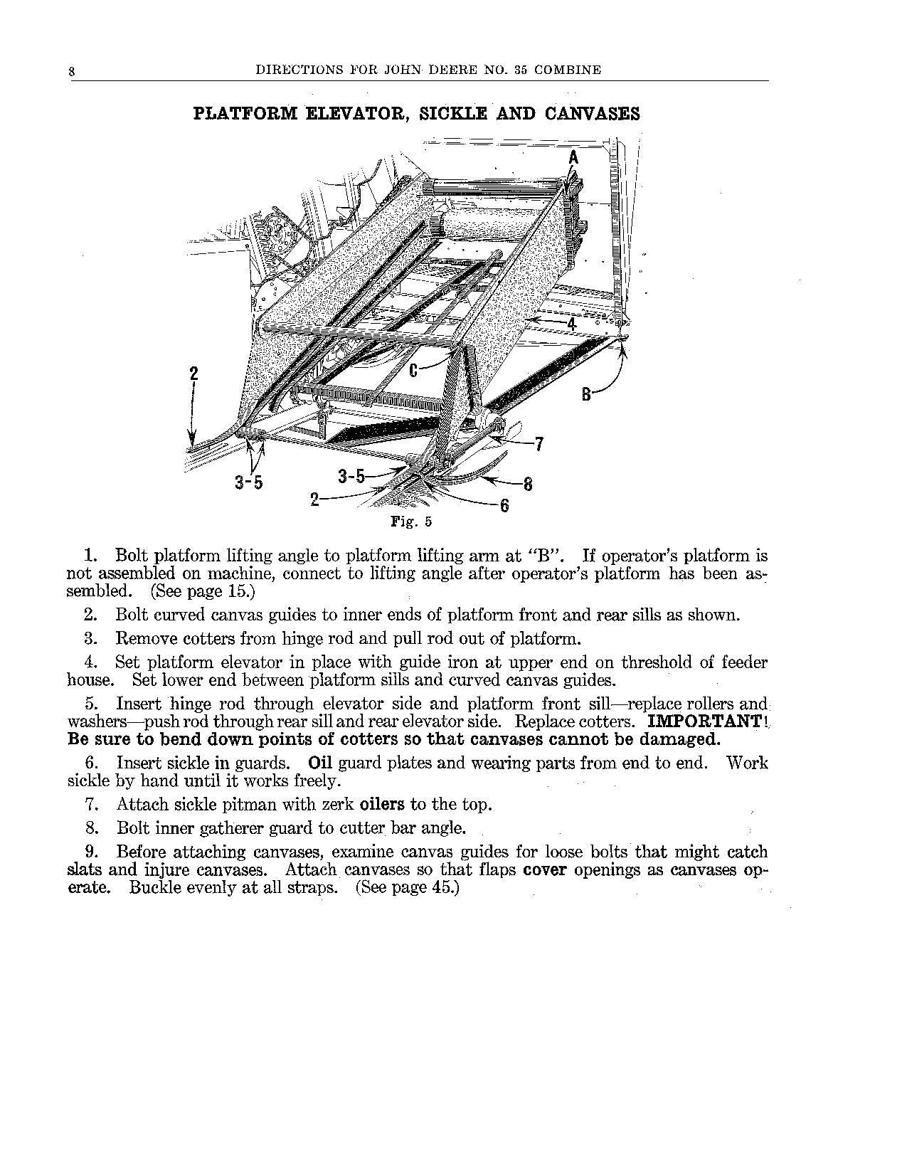 JOHN DEERE 35 MÄHDRESCHER-BETRIEBSHANDBUCH