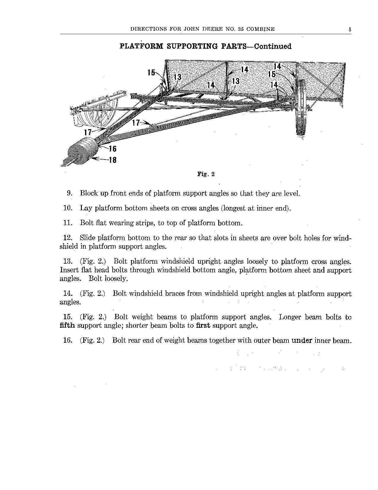 JOHN DEERE 35 MÄHDRESCHER-BETRIEBSHANDBUCH